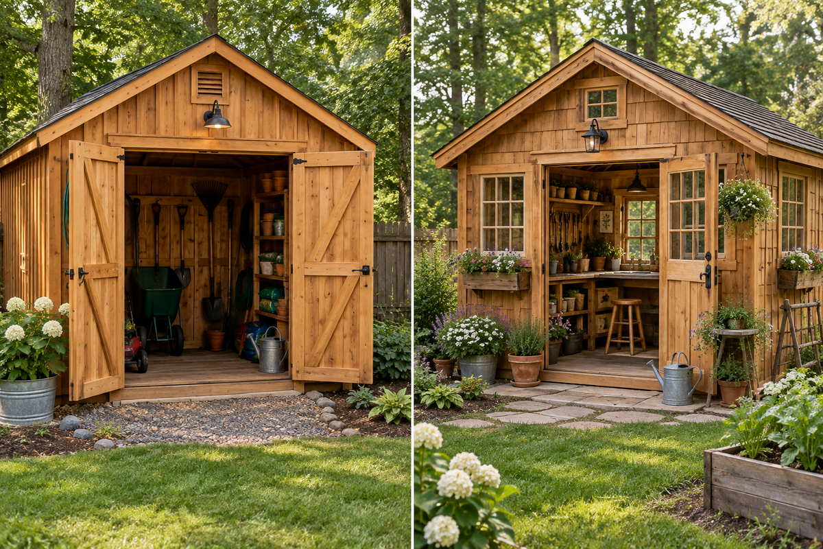 Which Cedar Shed Fits Your Backyard? Storage vs. Garden Workspace