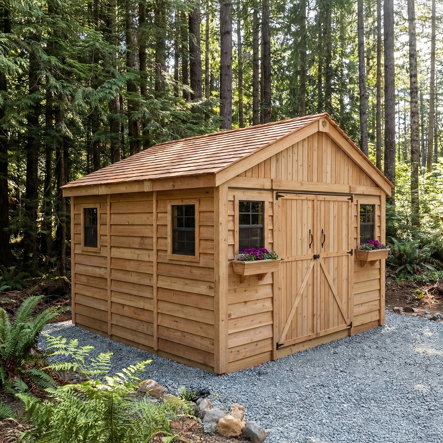 Outdoor Living Today 12x12 Western Red Cedar Spacemaster with Cedar Roof