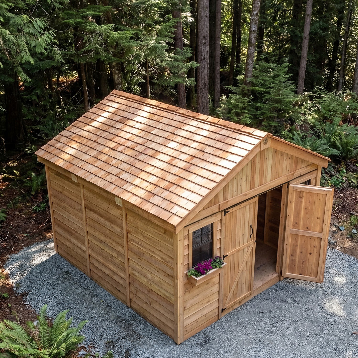 Outdoor Living Today 12x12 Western Red Cedar Spacemaster with Cedar Roof