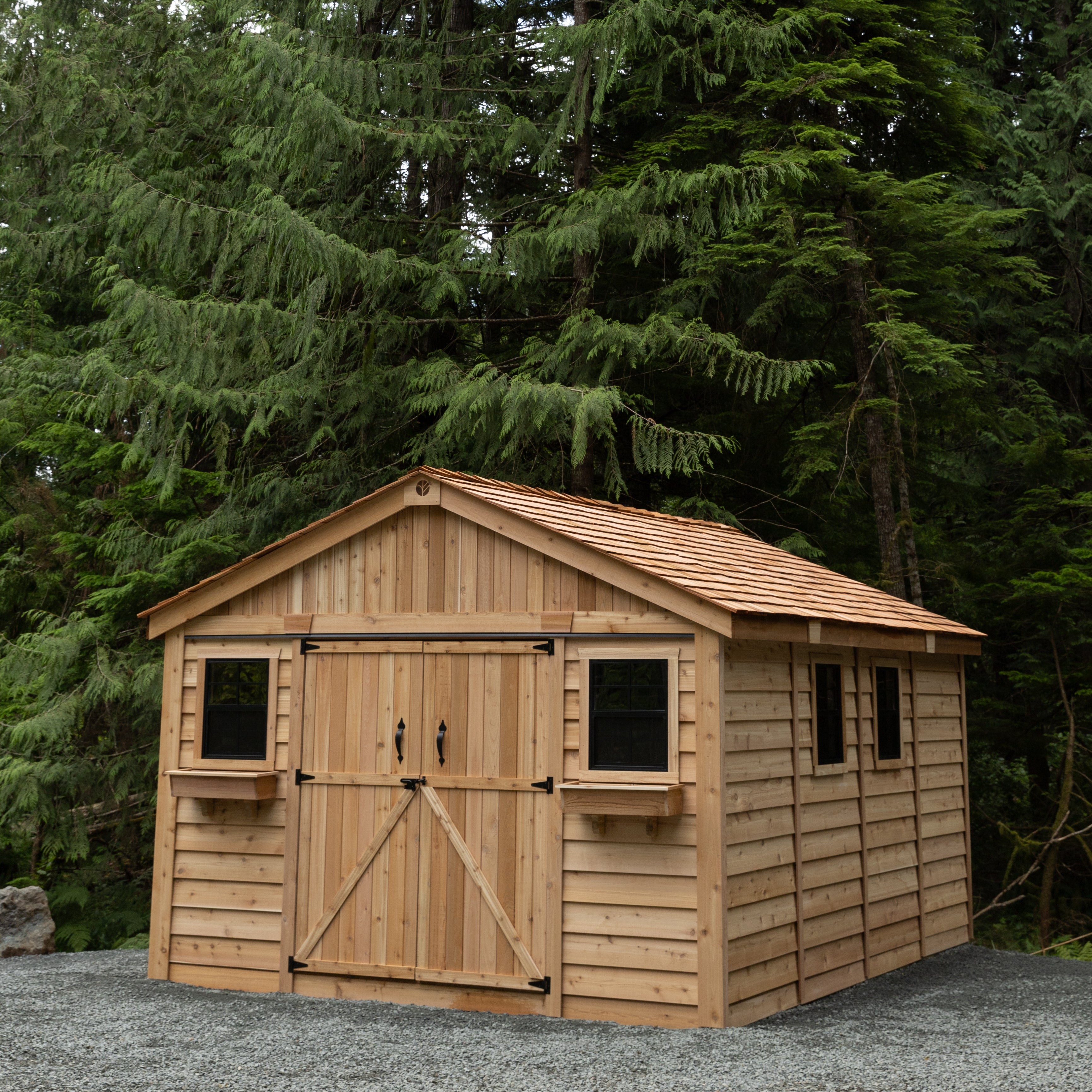 Outdoor Living Today 12x16 Western Red Cedar Spacemaster with Cedar Roof