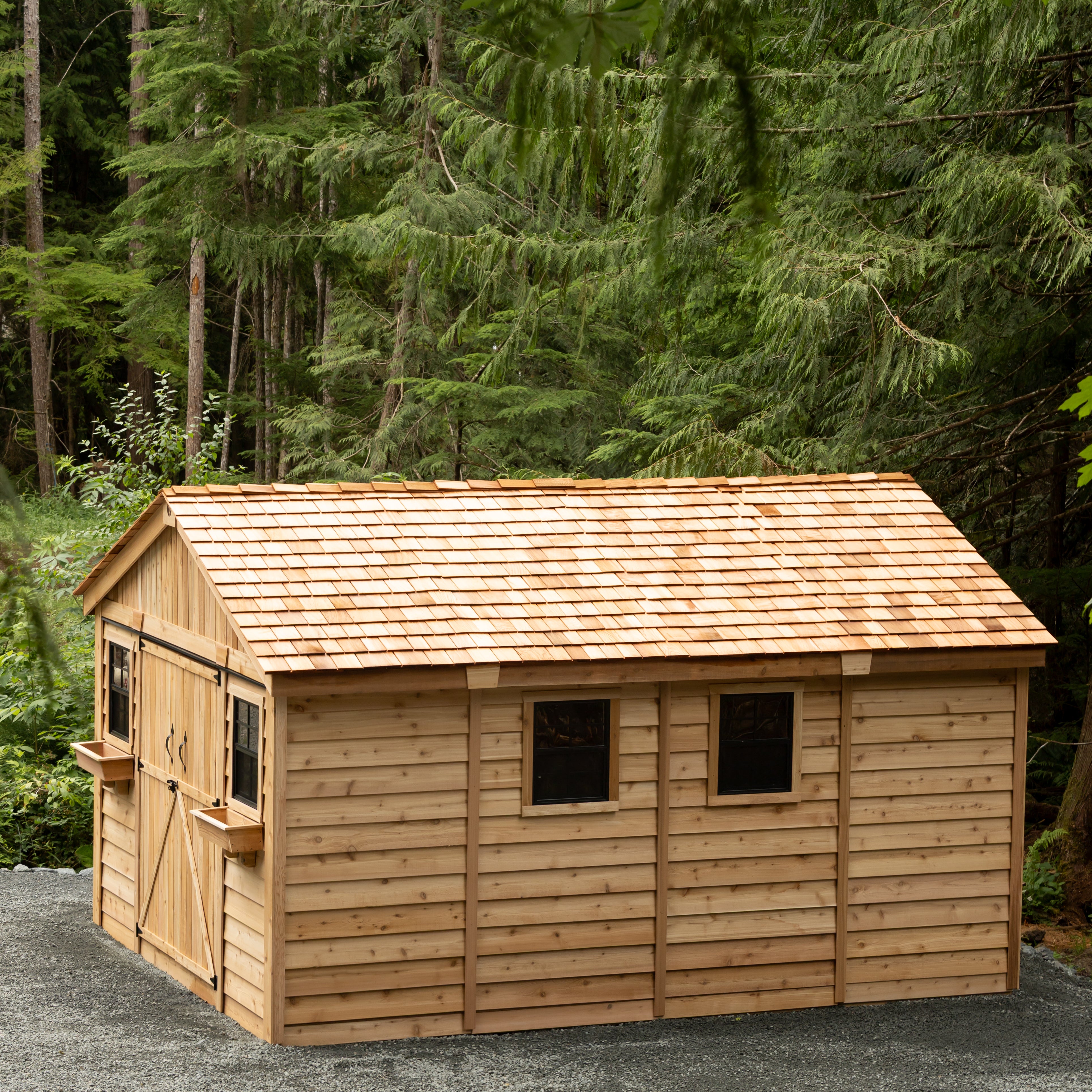 Outdoor Living Today 12x16 Western Red Cedar Spacemaster with Cedar Roof