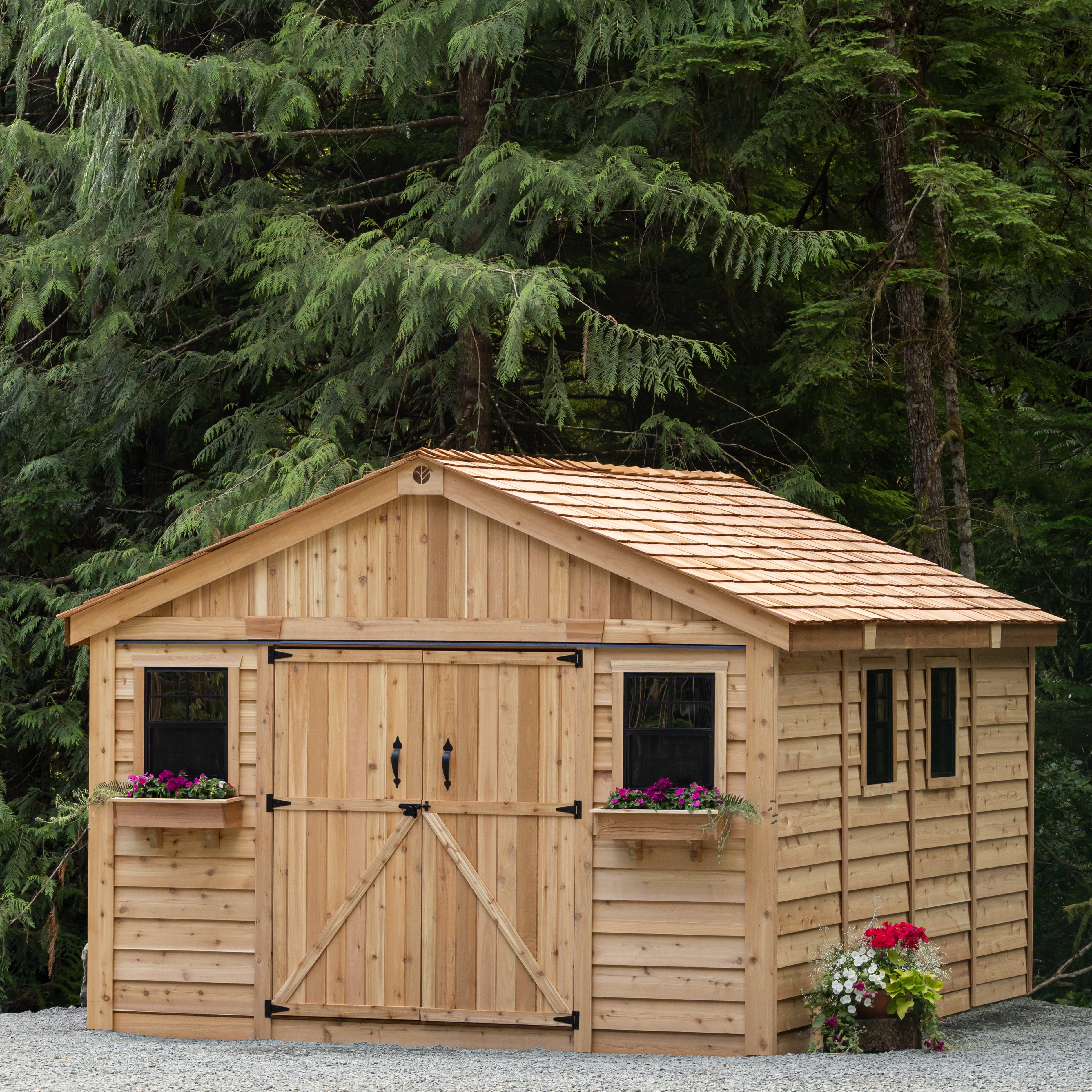 Outdoor Living Today 12x16 Western Red Cedar Spacemaster with Cedar Roof