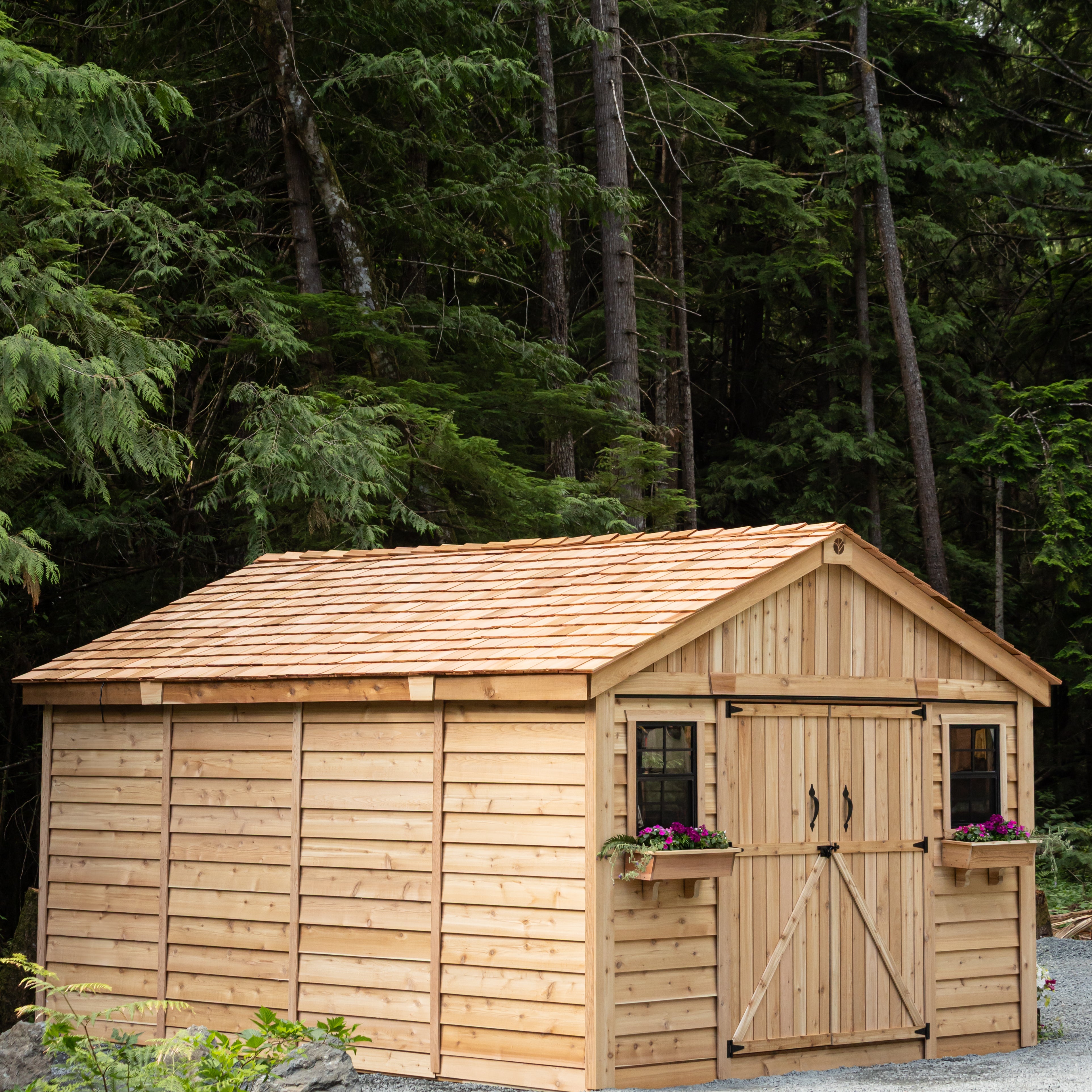 Outdoor Living Today 12x16 Western Red Cedar Spacemaster with Cedar Roof
