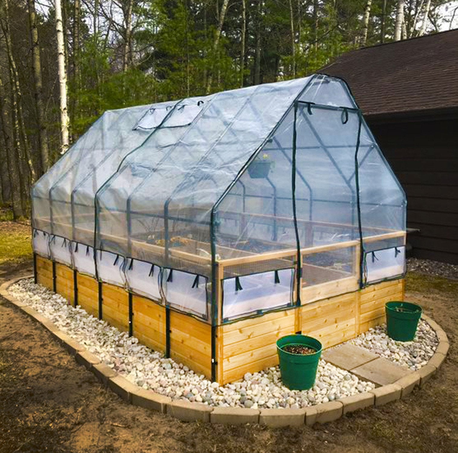 Outdoor Living Today 8x12 Western Red Cedar Raised Garden Bed Greenhouse Option