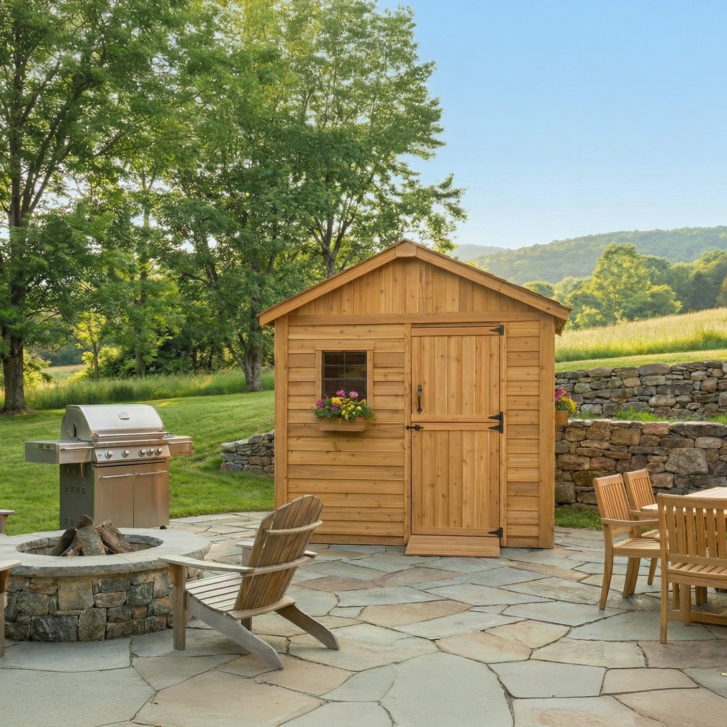 Outdoor Living Today 8x8 Western Red Cedar Gardener Shed with Cedar Roof