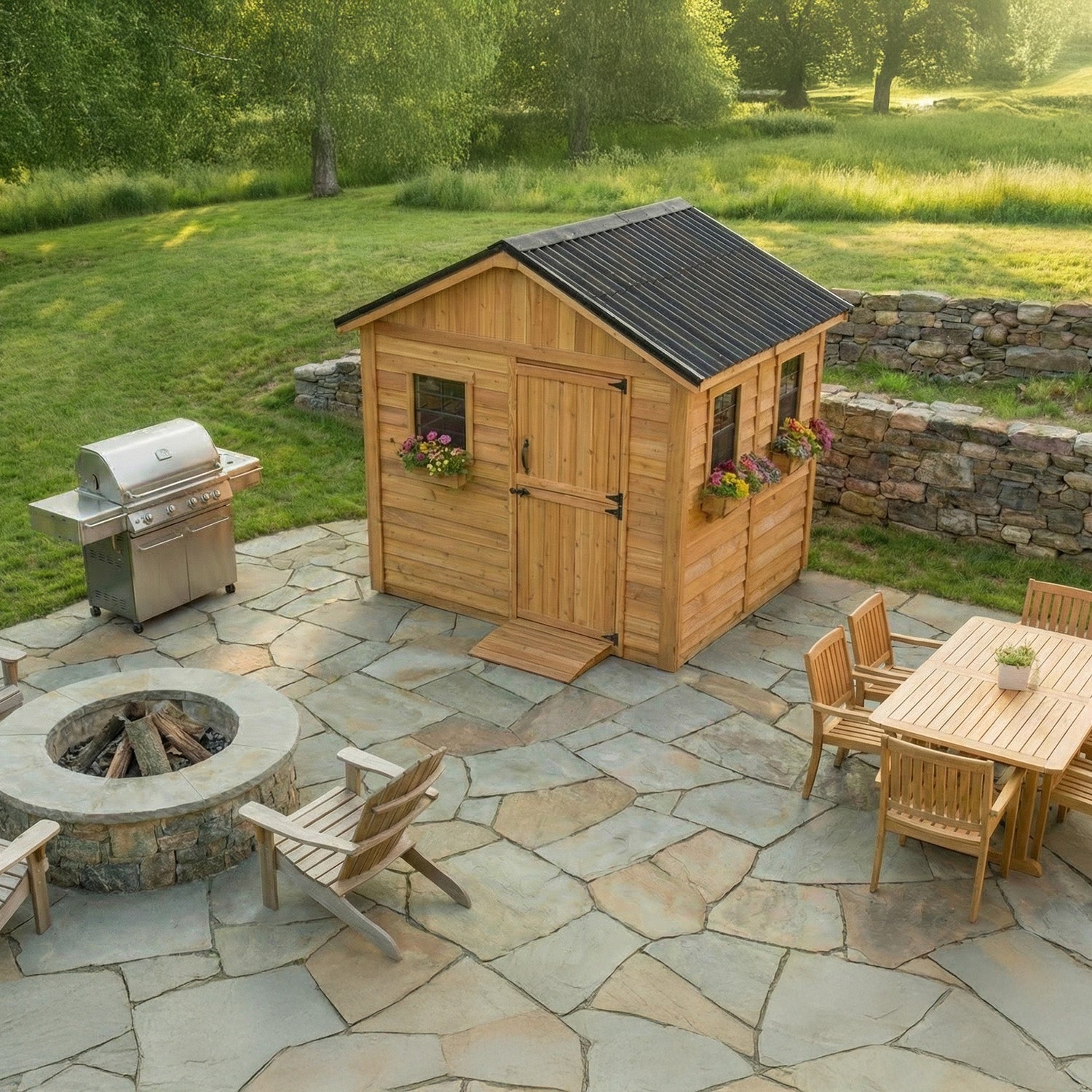 Outdoor Living Today 8x8 Western Red Cedar Gardener Shed with Cedar Roof