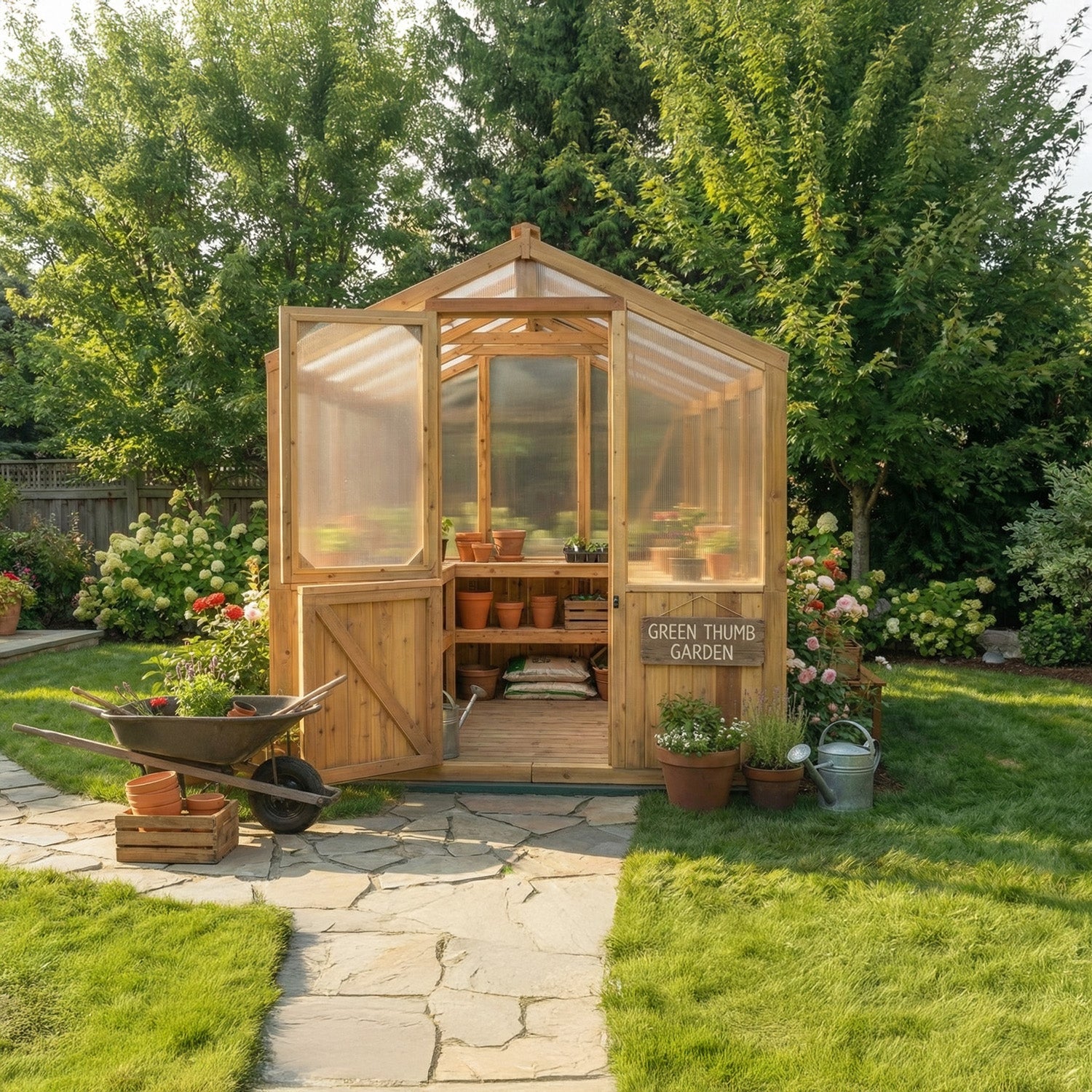 Outdoor Living Today 8x12 Western Red Cedar Greenhouse