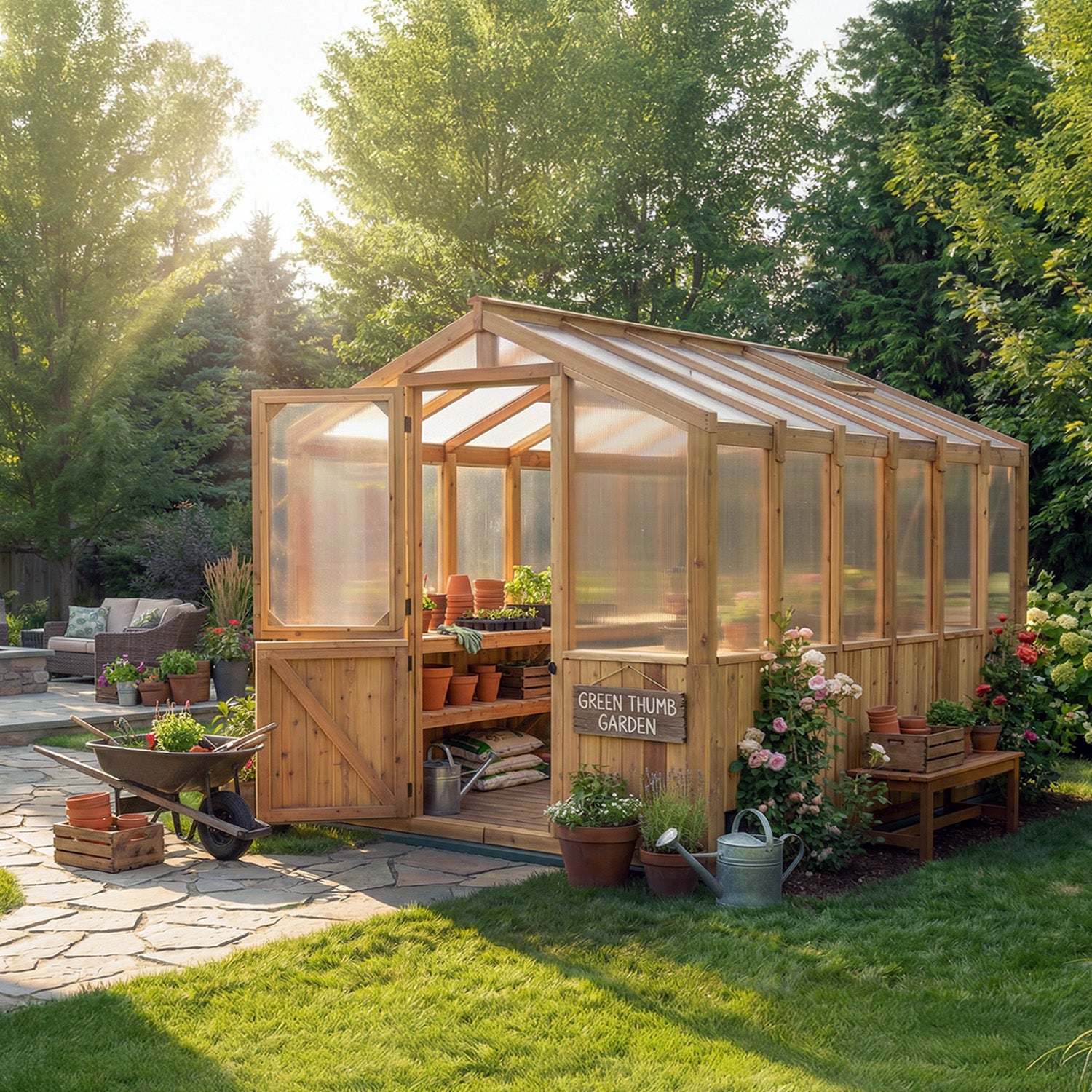 Outdoor Living Today 8x12 Western Red Cedar Greenhouse