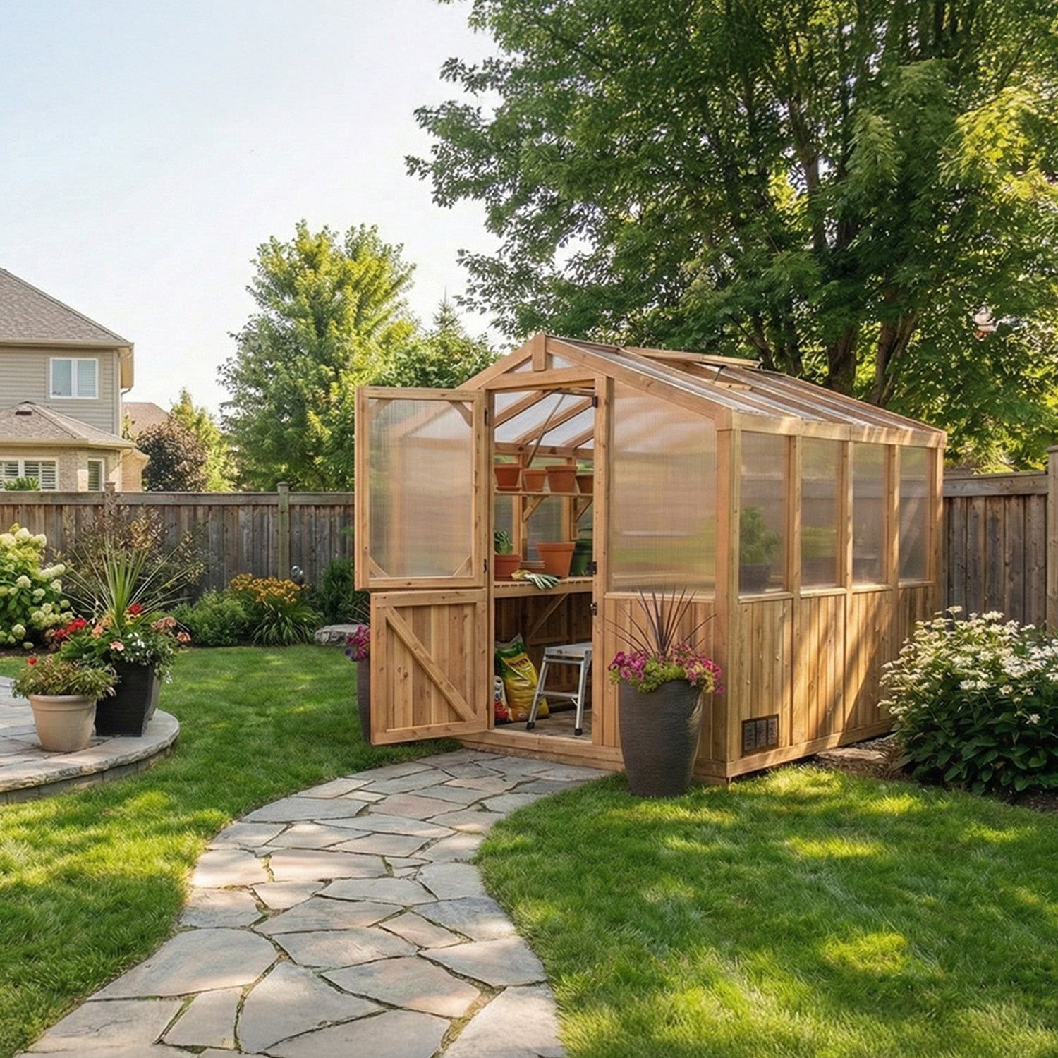 Outdoor Living Today 8x8 Western Red Cedar Greenhouse