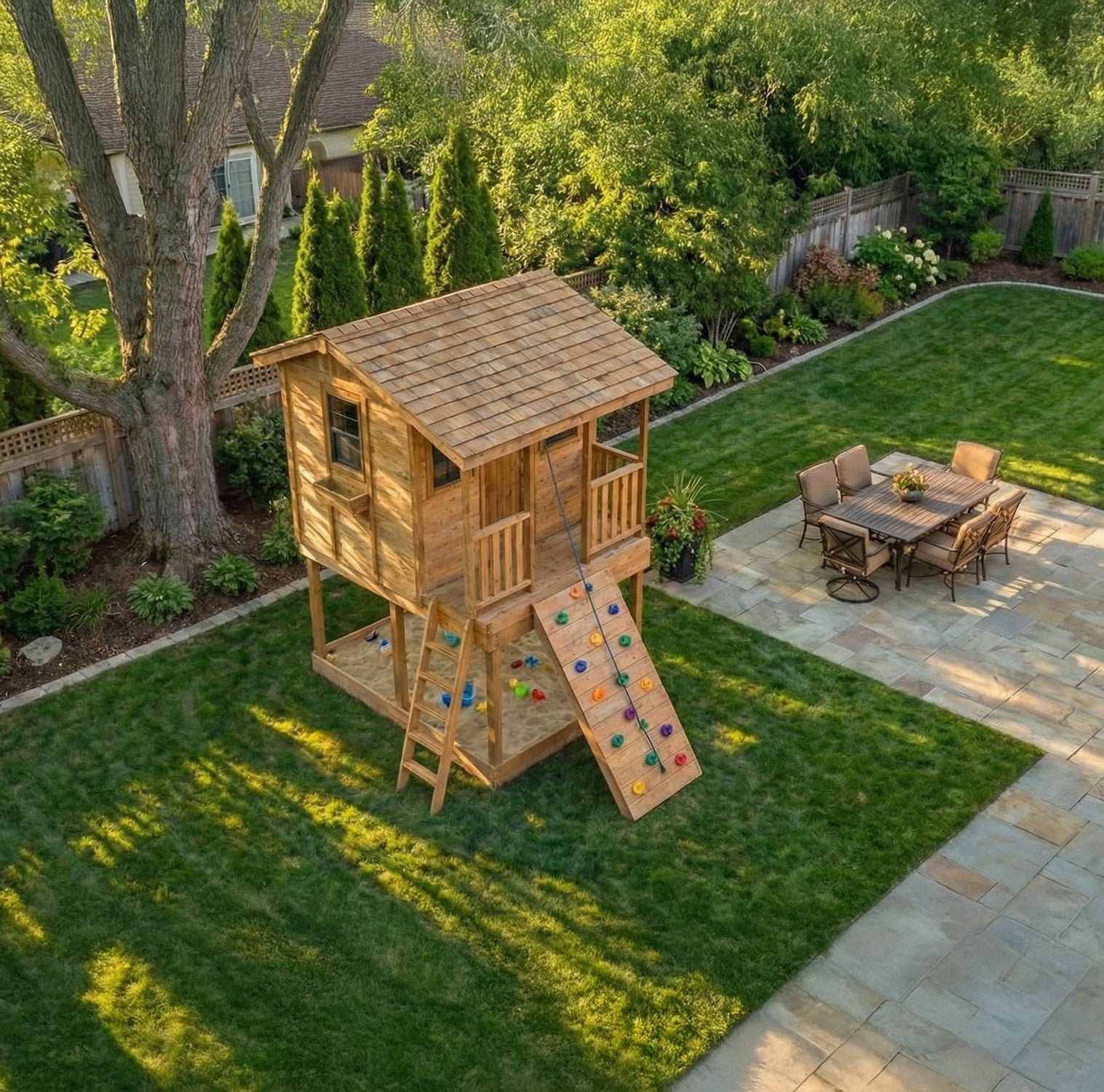 Outdoor Living Today 9x7 Western Red Cedar Cozy Cabin Playhouse