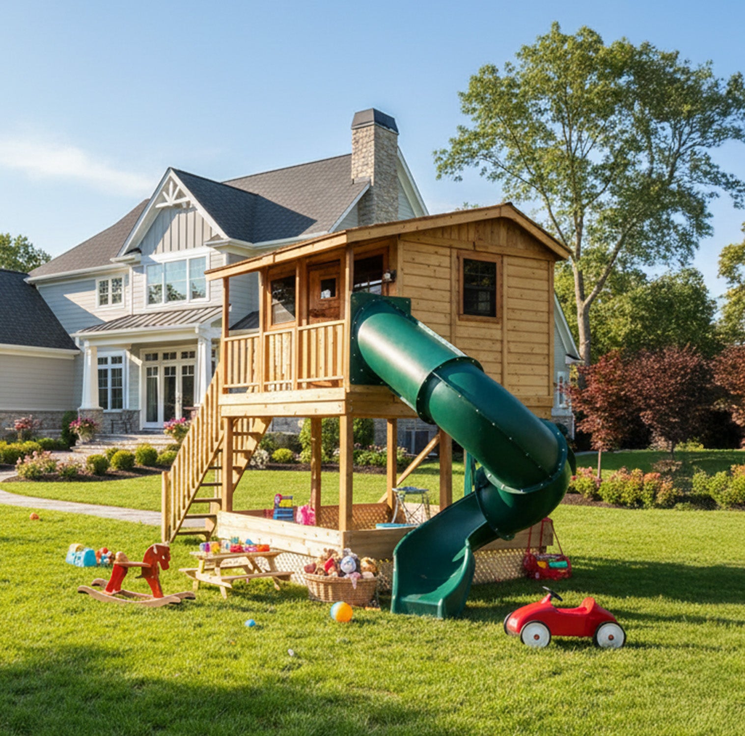 Outdoor Living Today 9x7 Western Red Cedar Cozy Cabin Playhouse