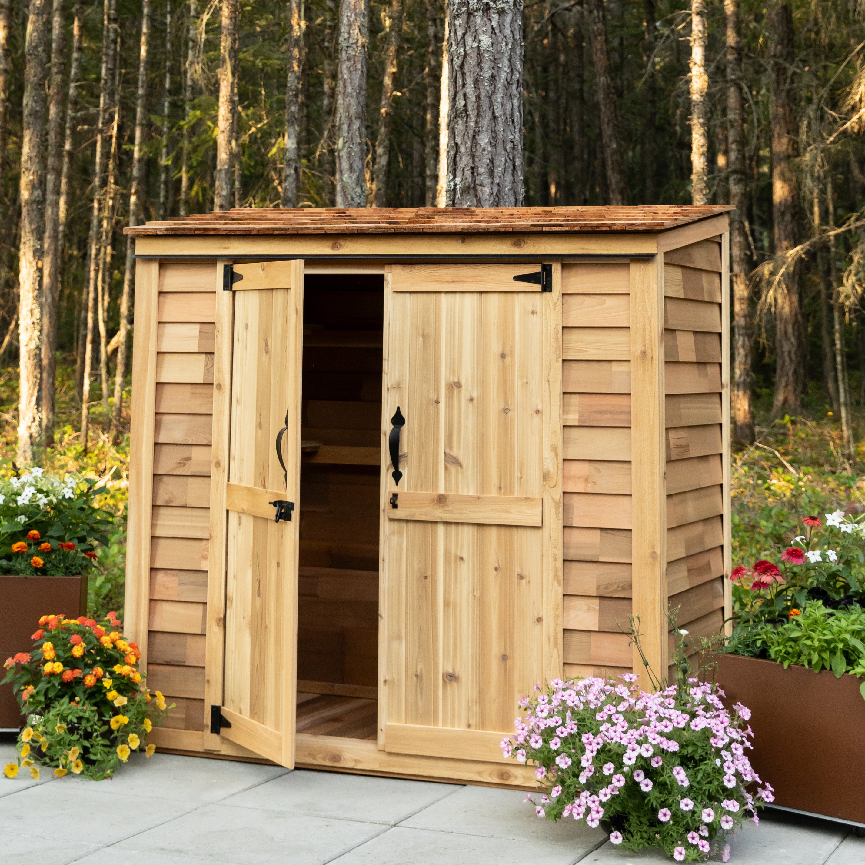 Outdoor Living Today 6x3 Western Red Cedar Grand Garden Chalet with Cedar Roof