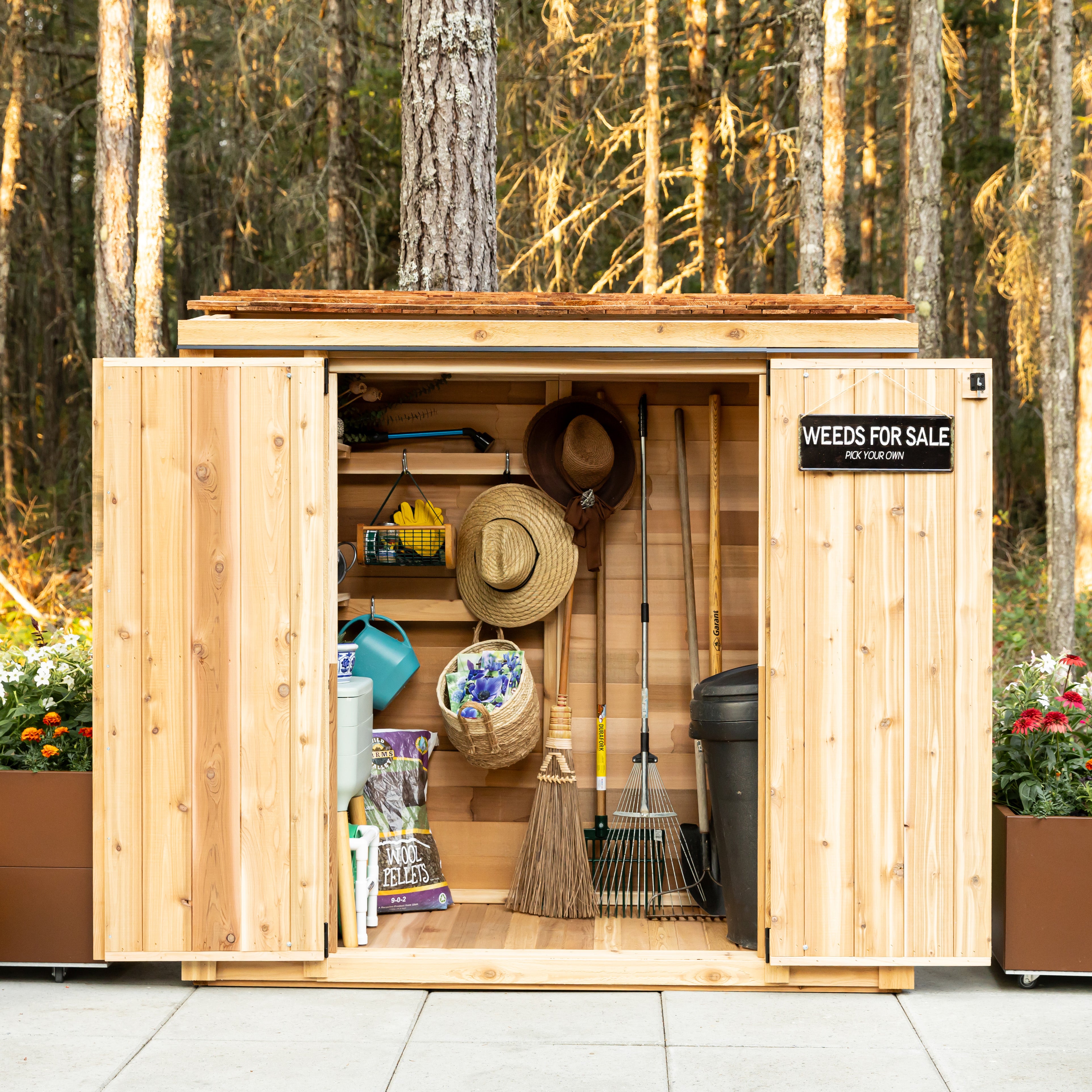 Outdoor Living Today 6x3 Western Red Cedar Grand Garden Chalet with Cedar Roof