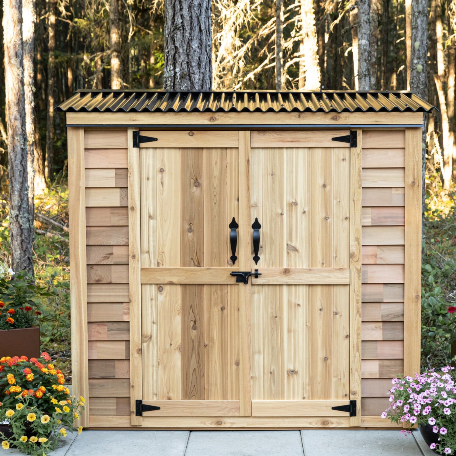Outdoor Living Today 6x3 Western Red Cedar Grand Garden Chalet with Metal Roof