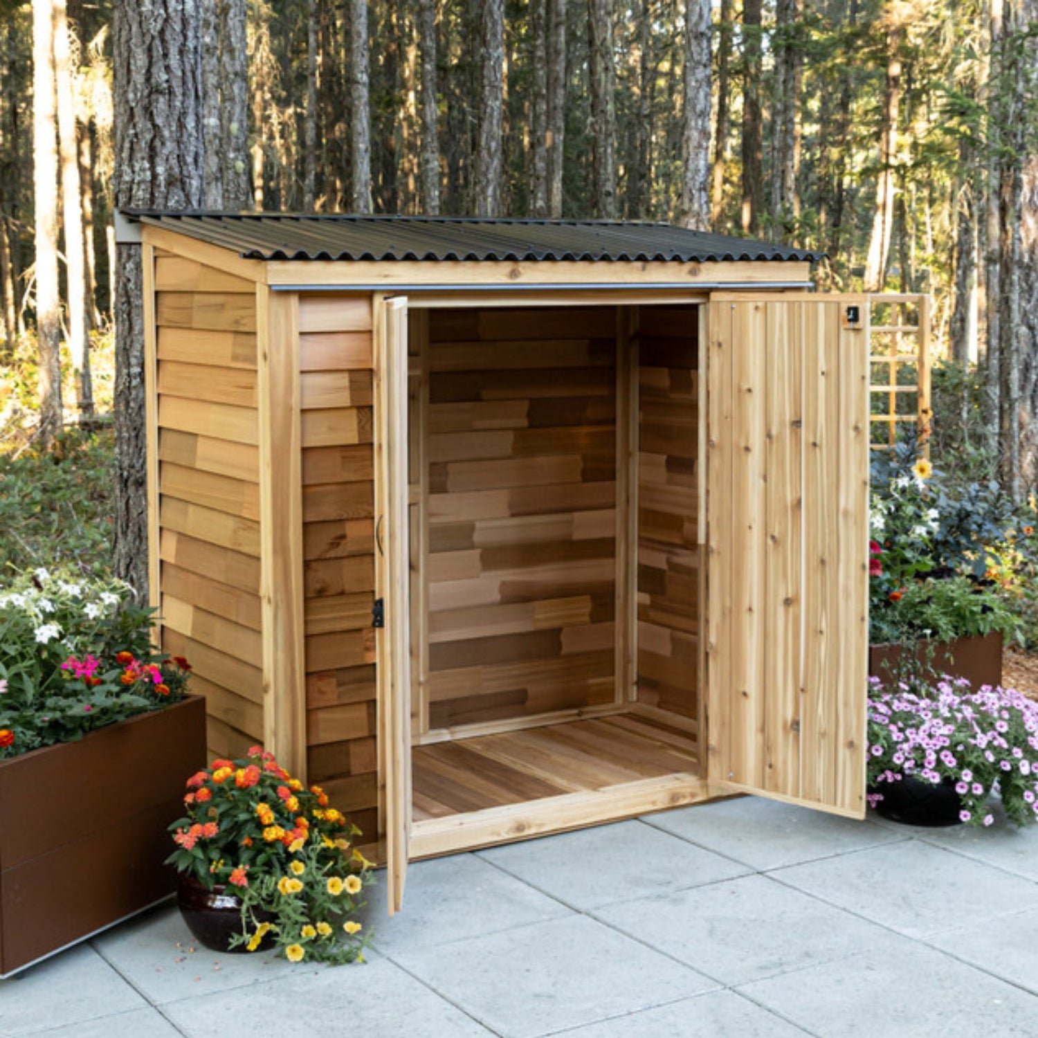 Outdoor Living Today 6x3 Western Red Cedar Grand Garden Chalet with Metal Roof