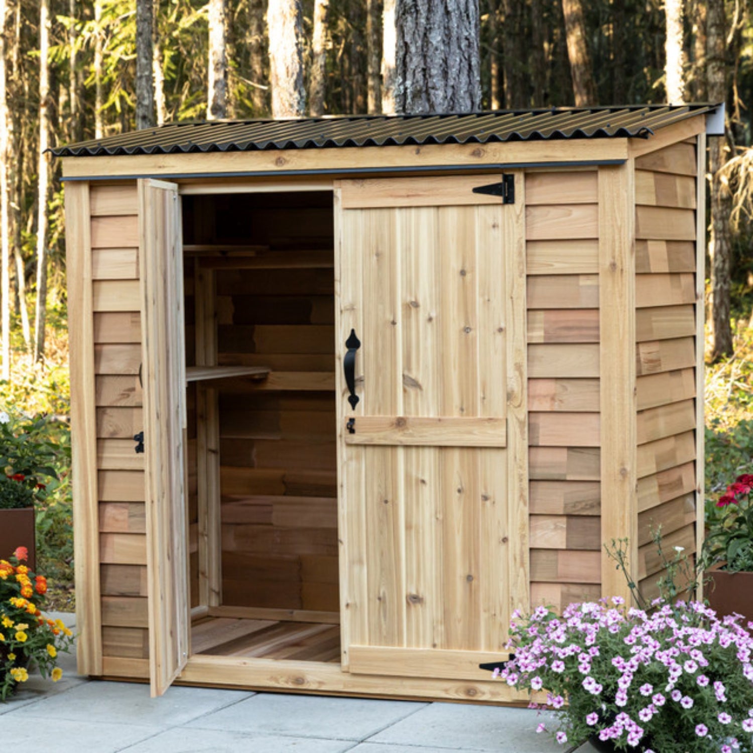 Outdoor Living Today 6x3 Western Red Cedar Grand Garden Chalet with Metal Roof