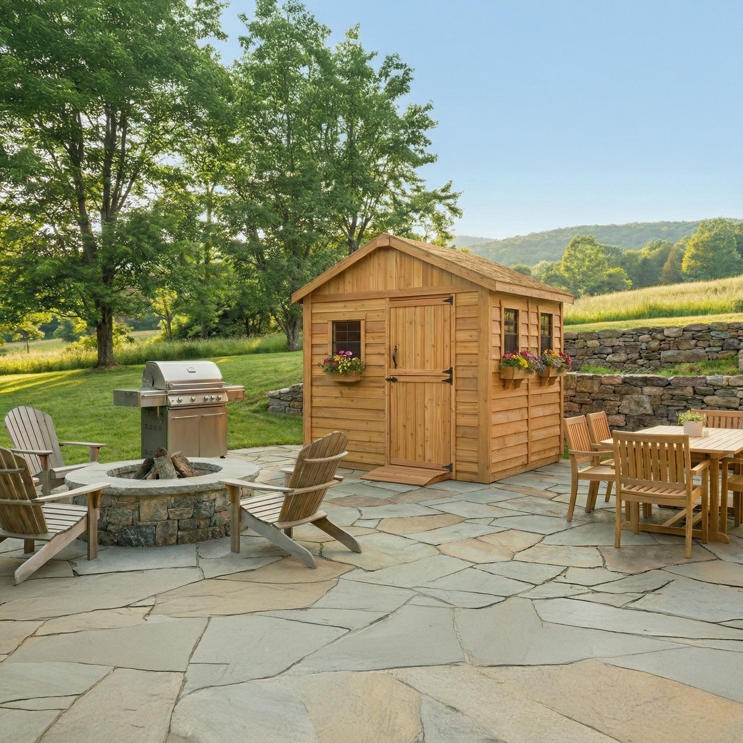 Outdoor Living Today 8x8 Western Red Cedar Gardener Shed with Cedar Roof