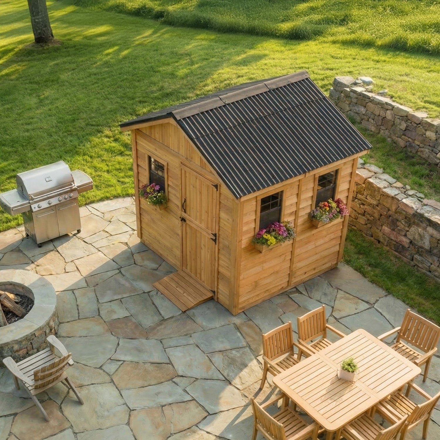 Outdoor Living Today 8x8 Western Red Cedar Gardener Shed with Cedar Roof