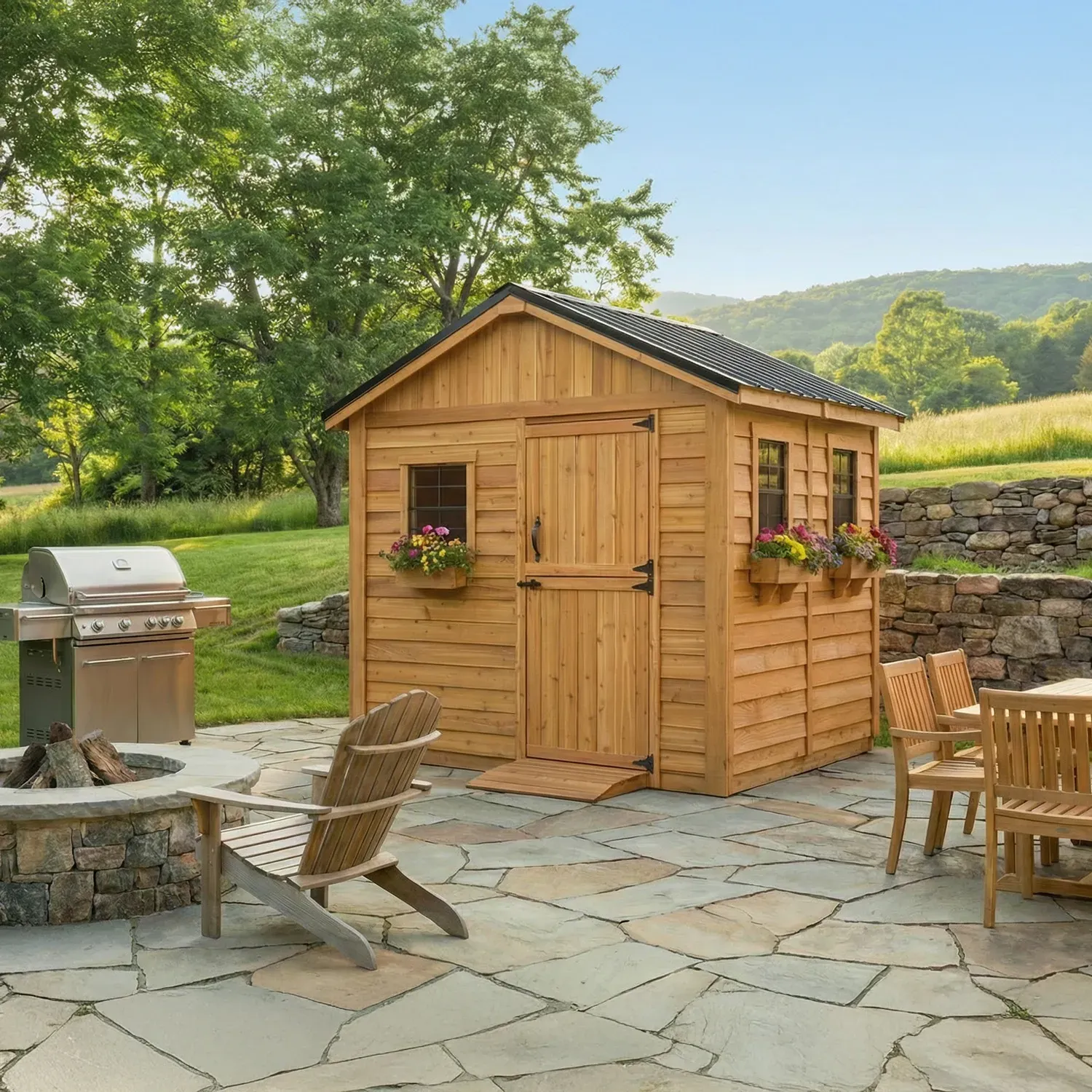 Outdoor Living Today 8x8 Western Red Cedar Gardener Shed with Cedar Roof