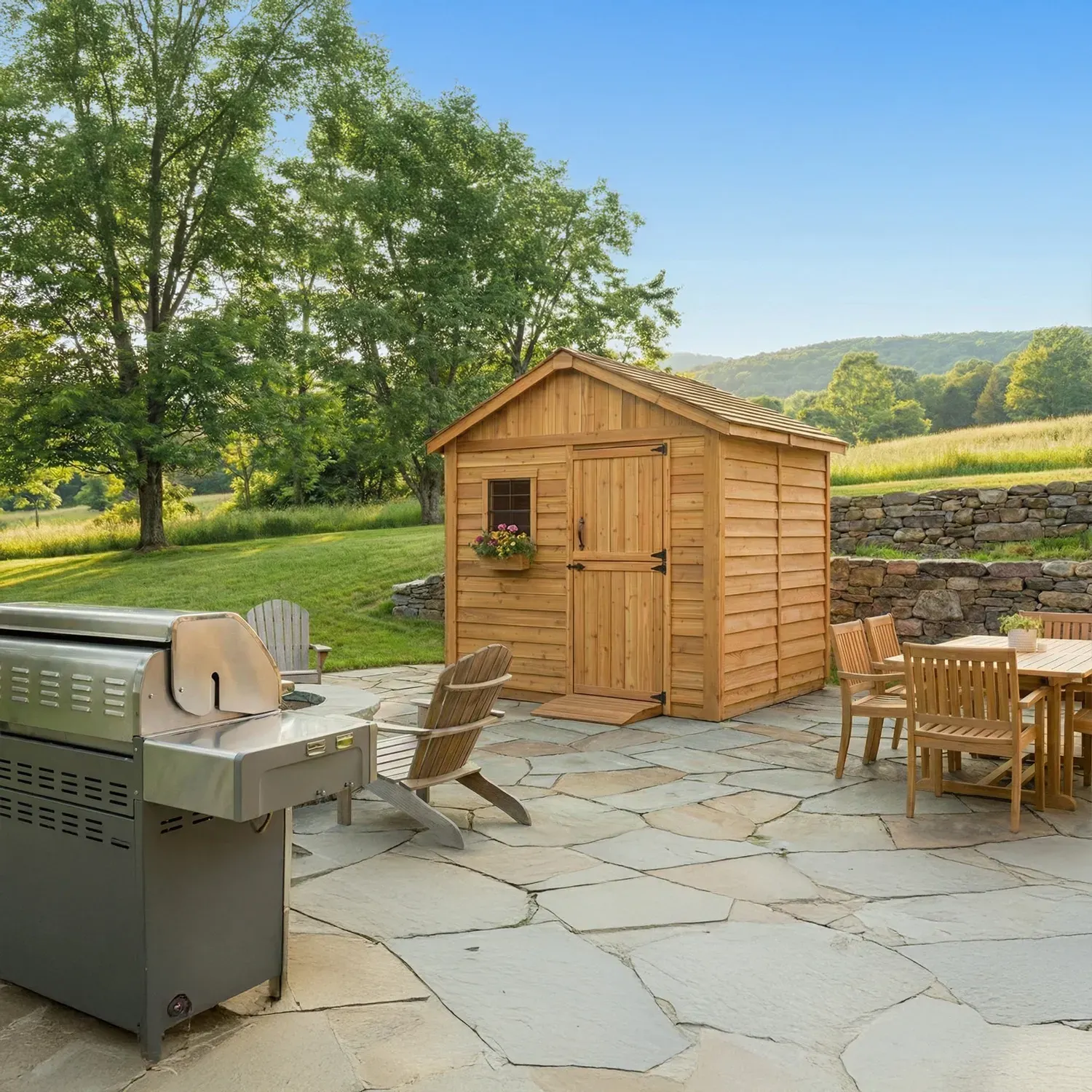 Outdoor Living Today 8x8 Western Red Cedar Gardener Shed with Cedar Roof