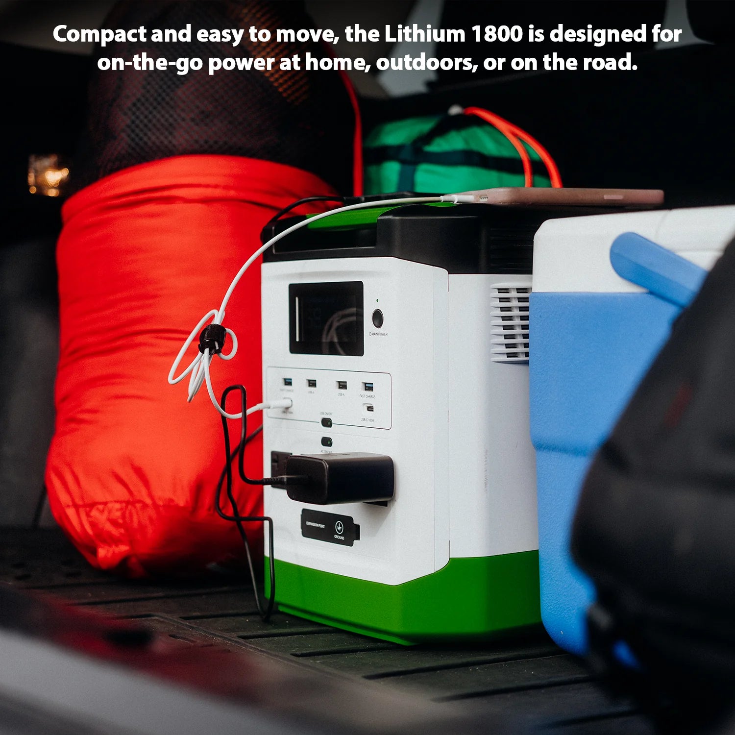 Nature's Generator Lithium 1800 with 200-watt folding panel