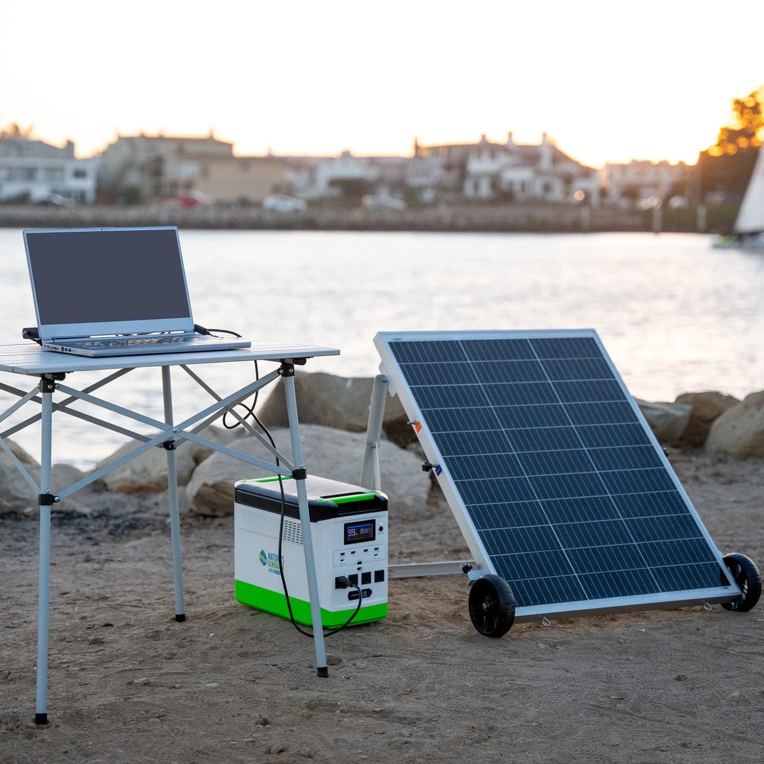 Nature's Generator Lithium 1800 with 200-watt folding panel