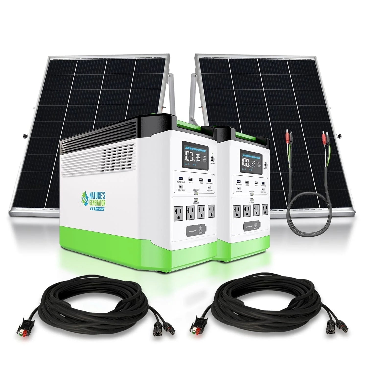Nature's Generator Lithium 1800 with 200-watt folding panel