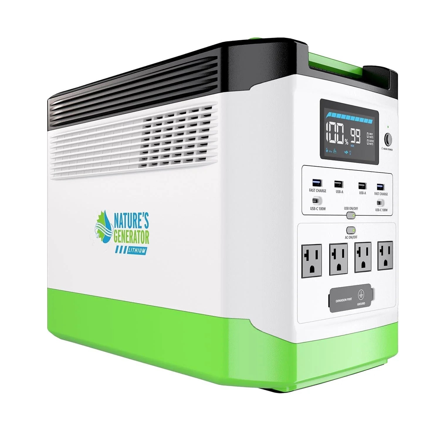 Nature's Generator Lithium 1800 with 200-watt folding panel