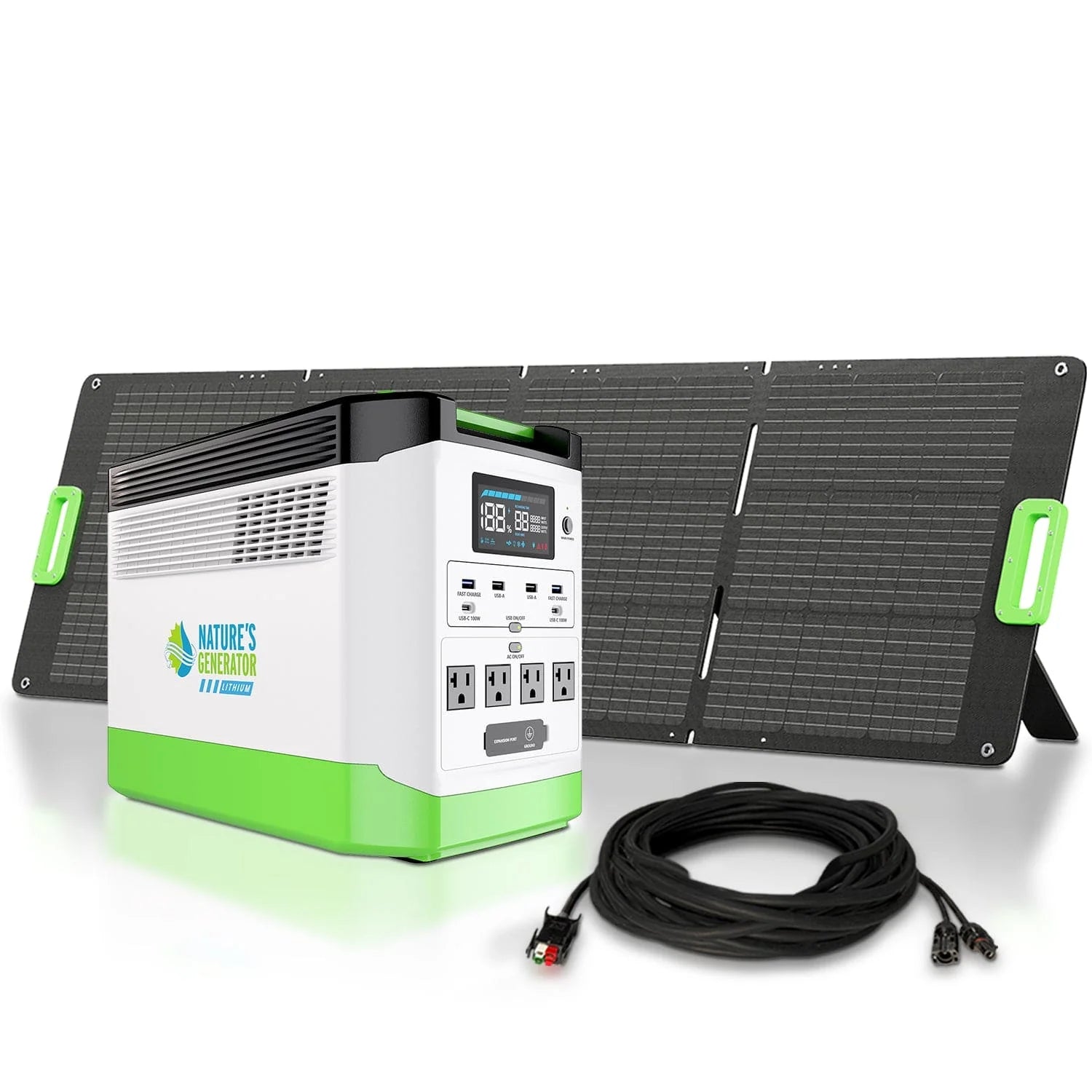 Nature's Generator Lithium 1800 with 2x 100-watt panels