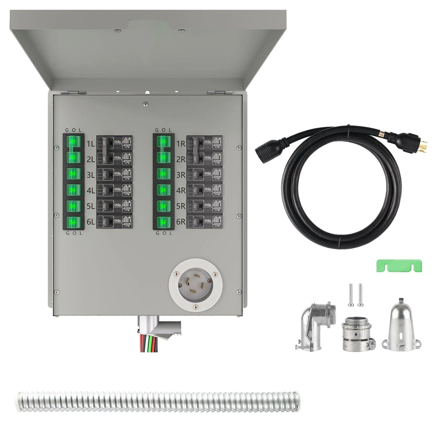Nature's Generator Lithium 3600 + 2x 100W panels + 6 circuit transfer switch