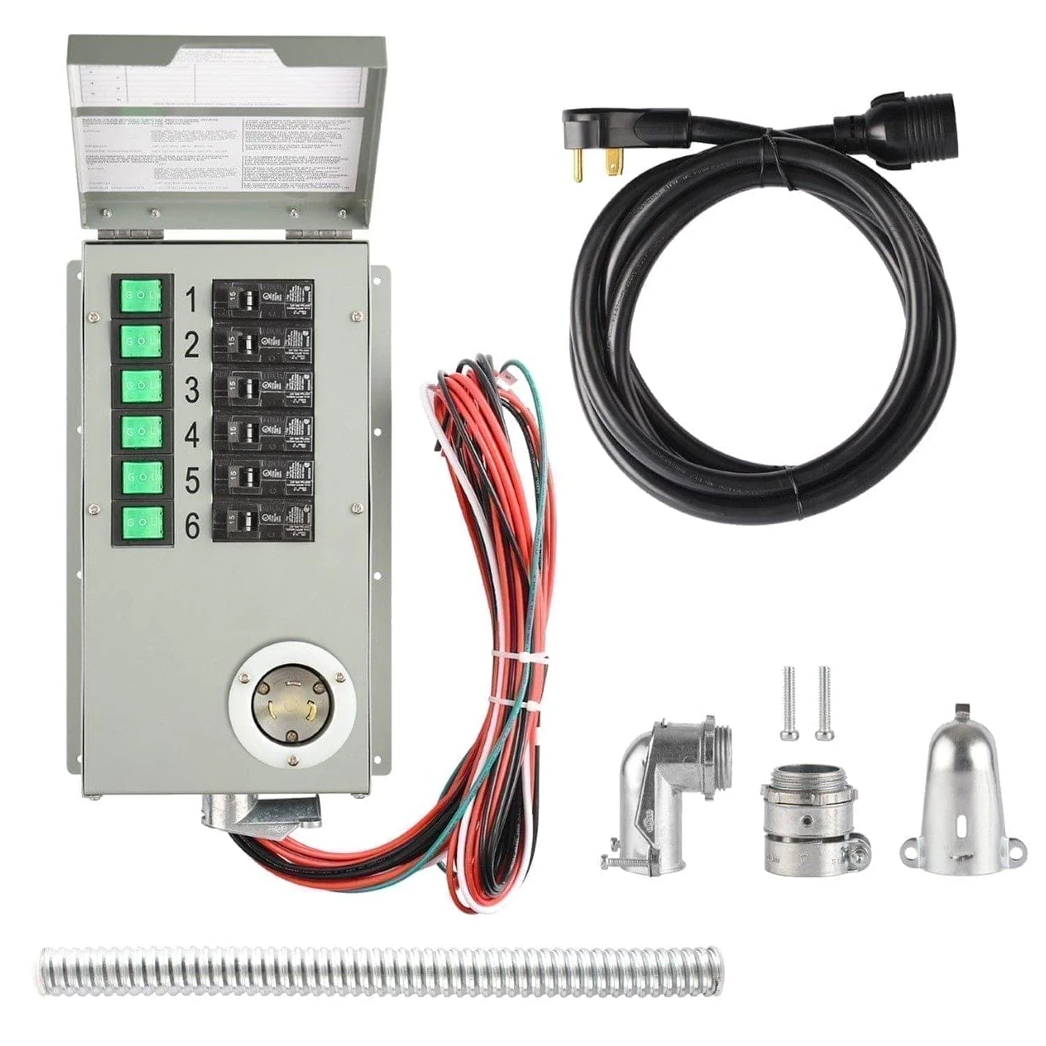 Nature's Generator Lithium 3600 + 2x 410W panels + 6 circuit transfer switch