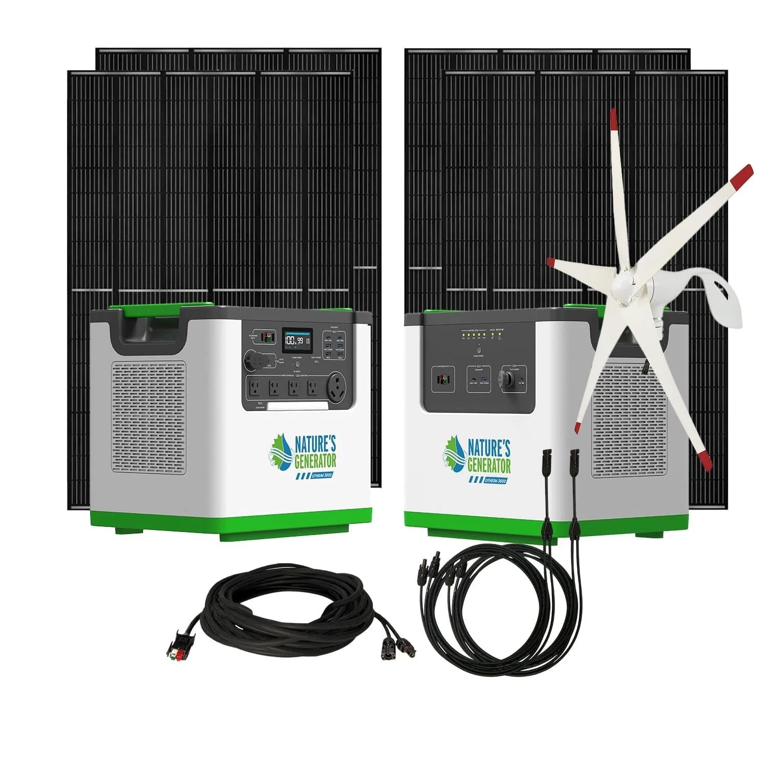 Nature's Generator Lithium 3600 + 4x 410W panels + wind turbine