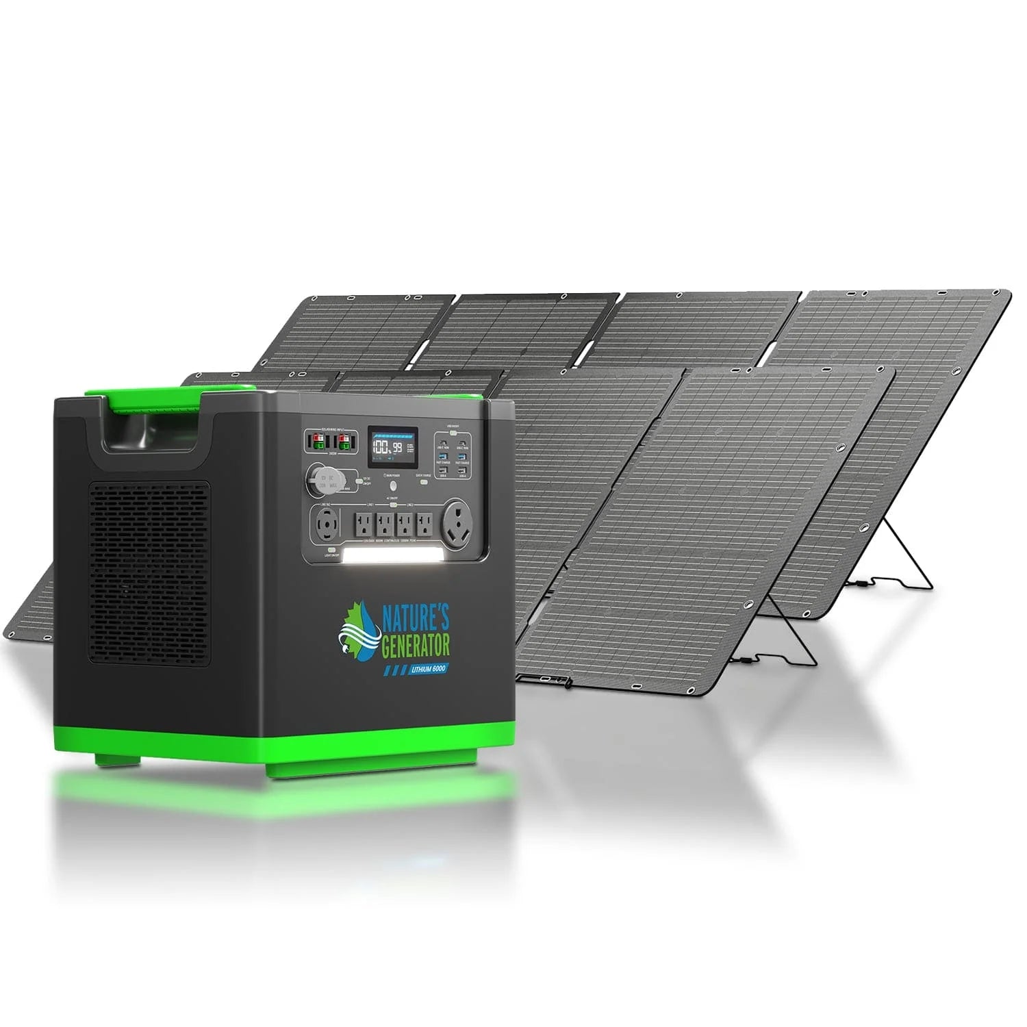 Nature's Generator Lithium 6000 + 2x 200W Folding Panels