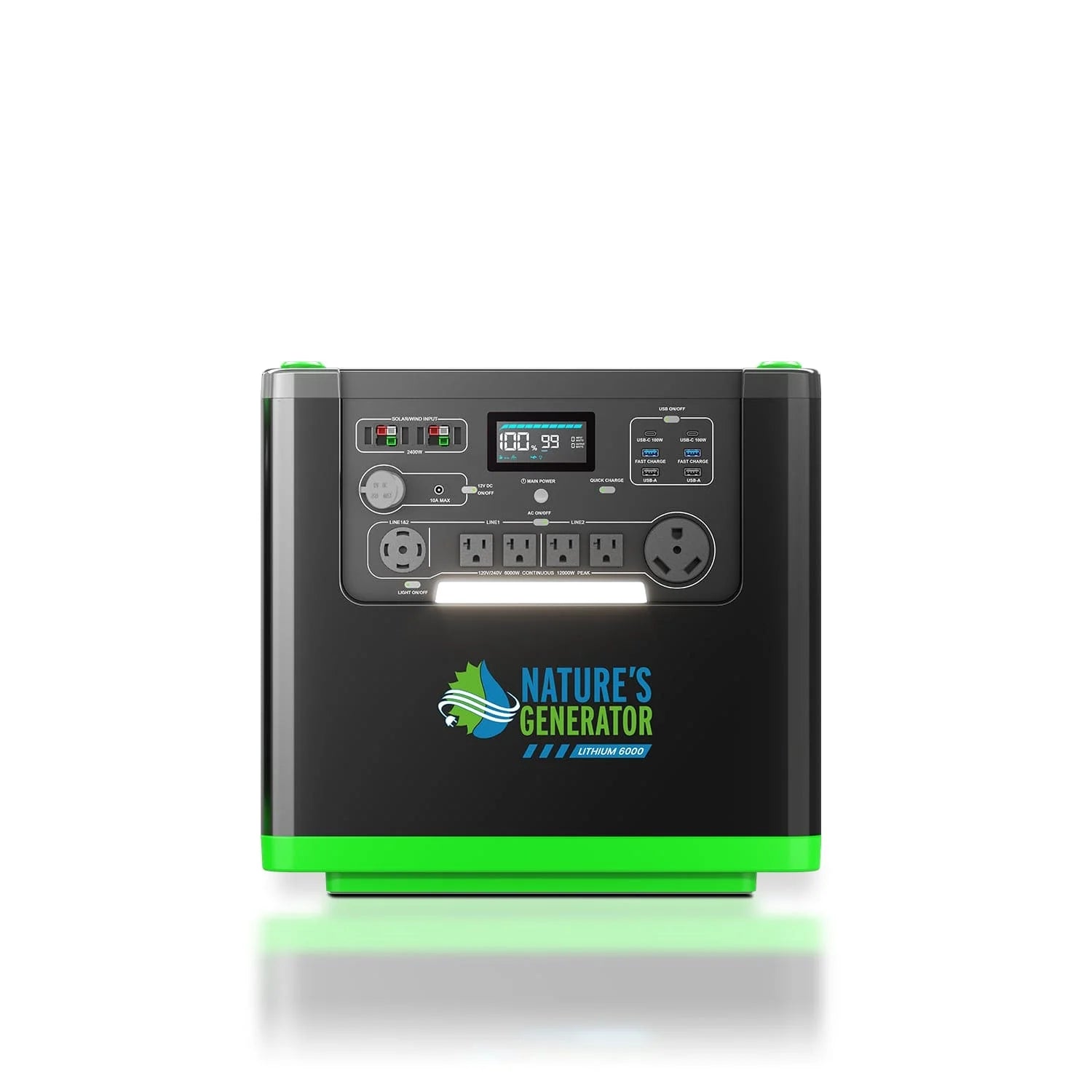 Nature's Generator Lithium 6000 + Power Pod + 4x 410W rigid panels + wind turbine