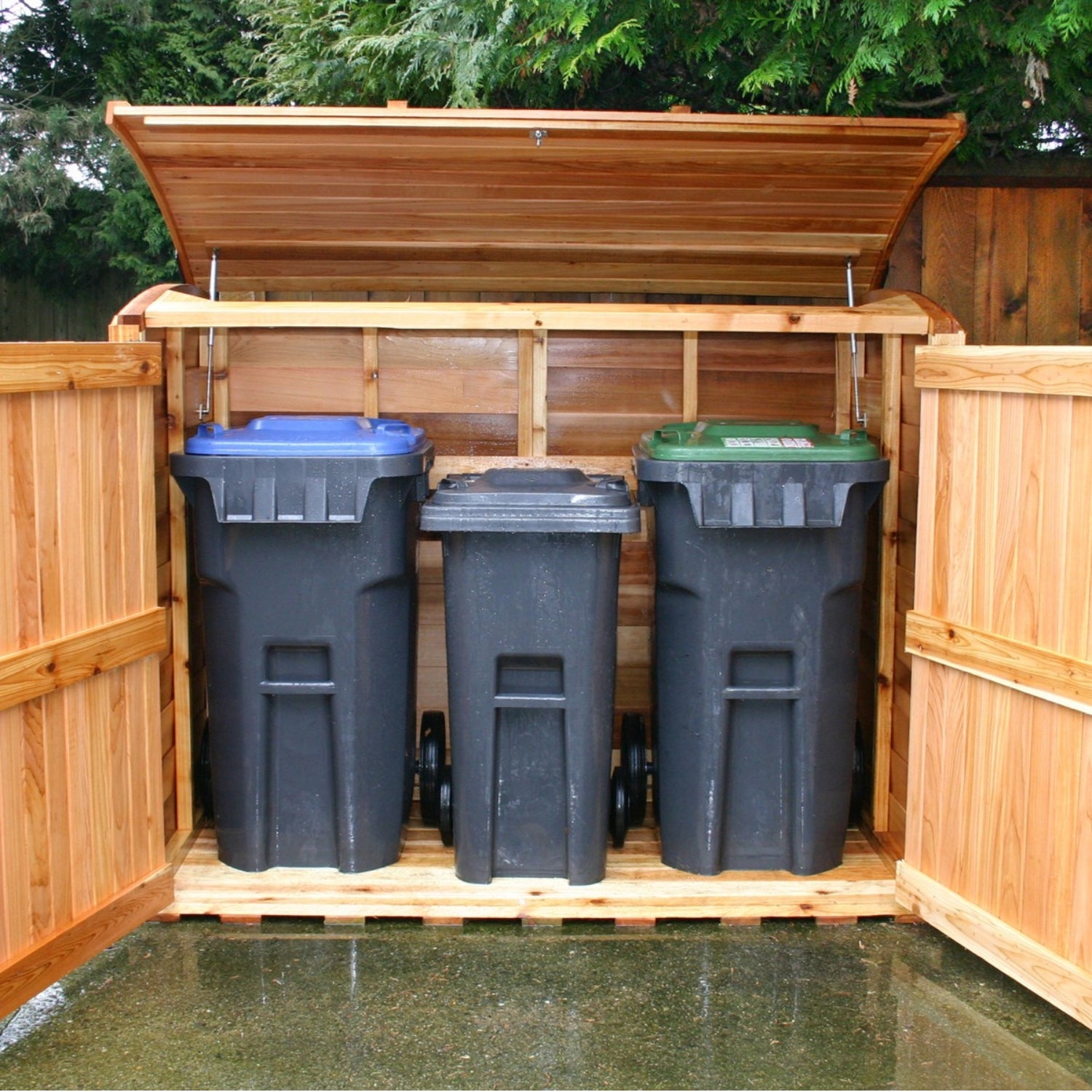 Outdoor Living Today 6x3 Western Red Cedar Oscar Waste Management Shed