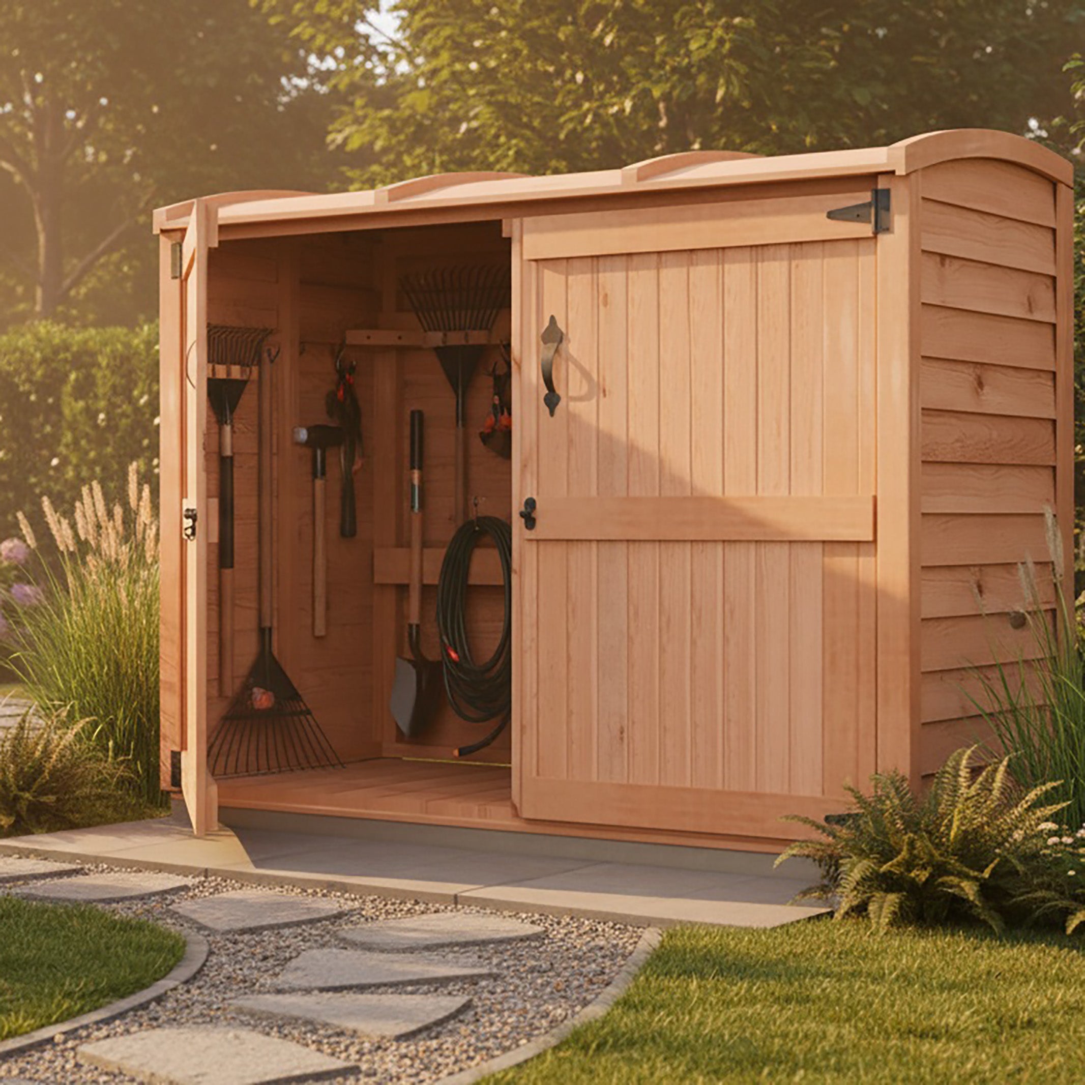 Outdoor Living Today 6x3 Western Red Cedar Oscar Waste Management Shed