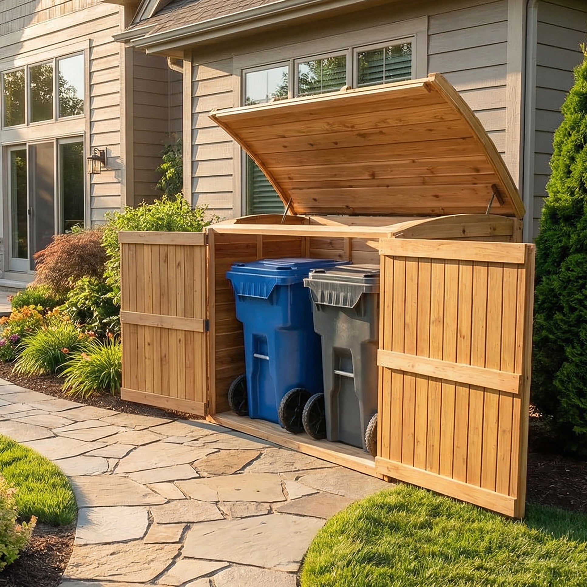 Outdoor Living Today 6x3 Western Red Cedar Oscar Waste Management Shed