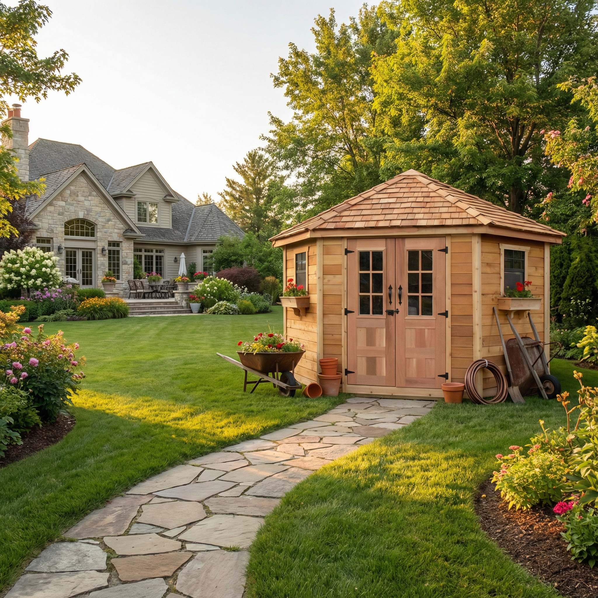 Outdoor Living Today 9x9 Western Red Cedar Penthouse Garden Shed