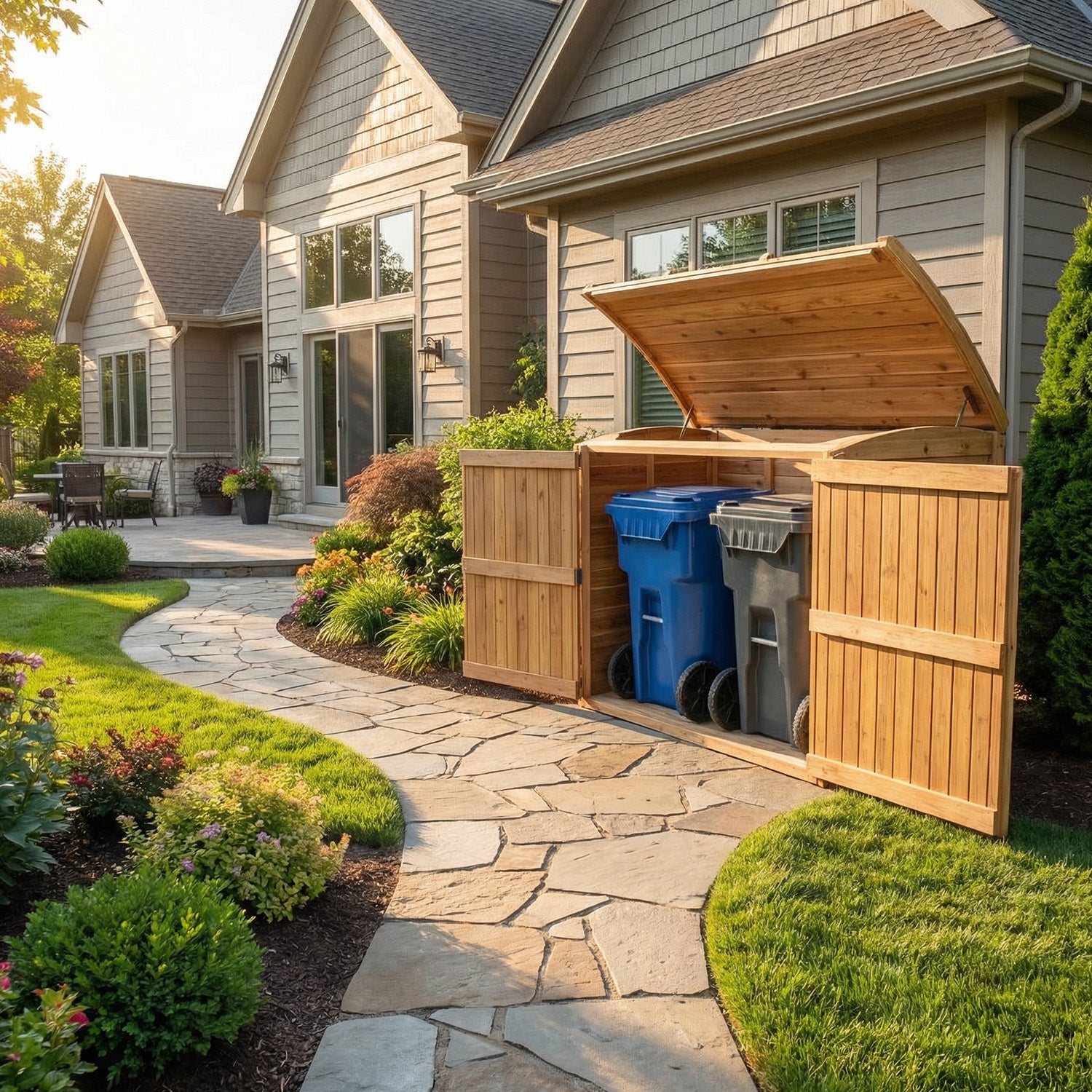 Outdoor Living Today 6x3 Western Red Cedar Oscar Waste Management Shed
