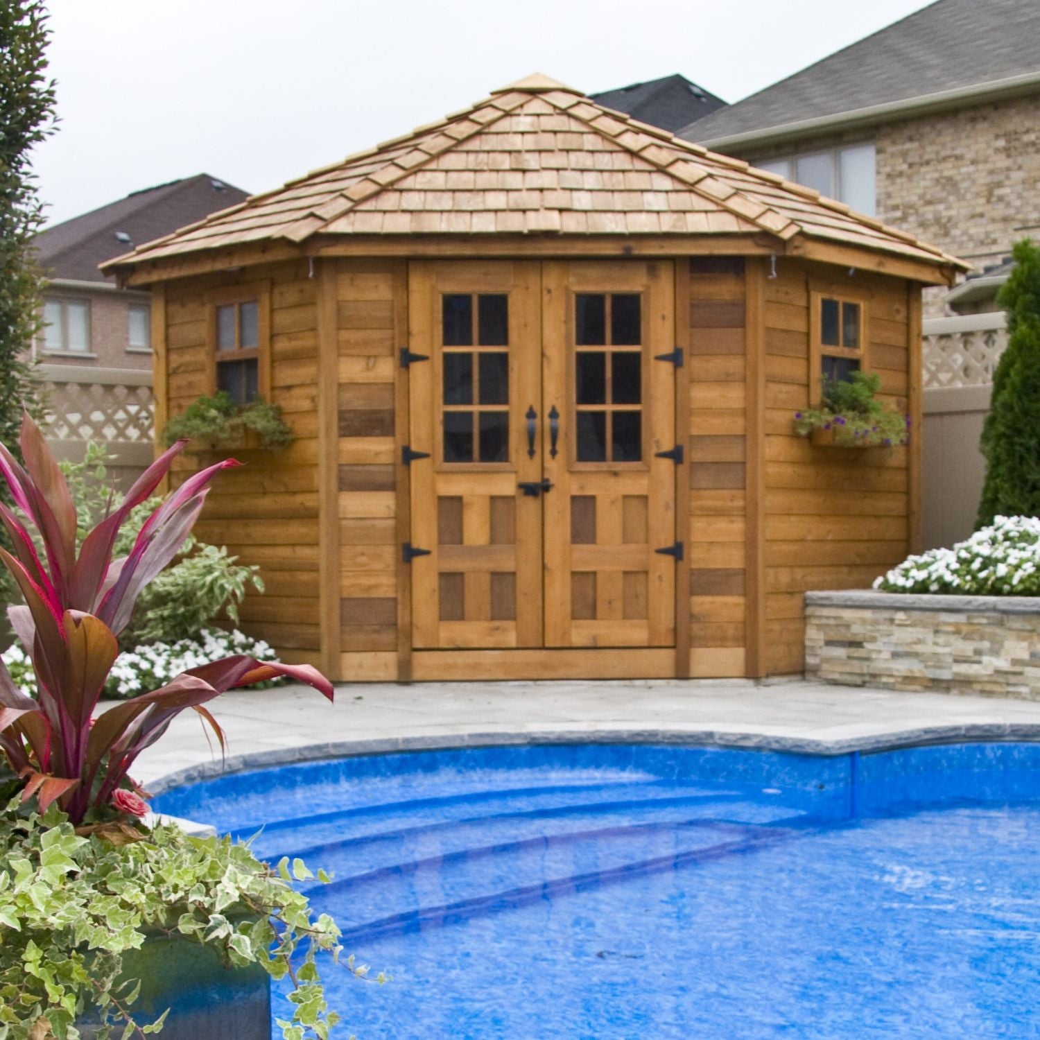Outdoor Living Today 9x9 Western Red Cedar Penthouse Garden Shed