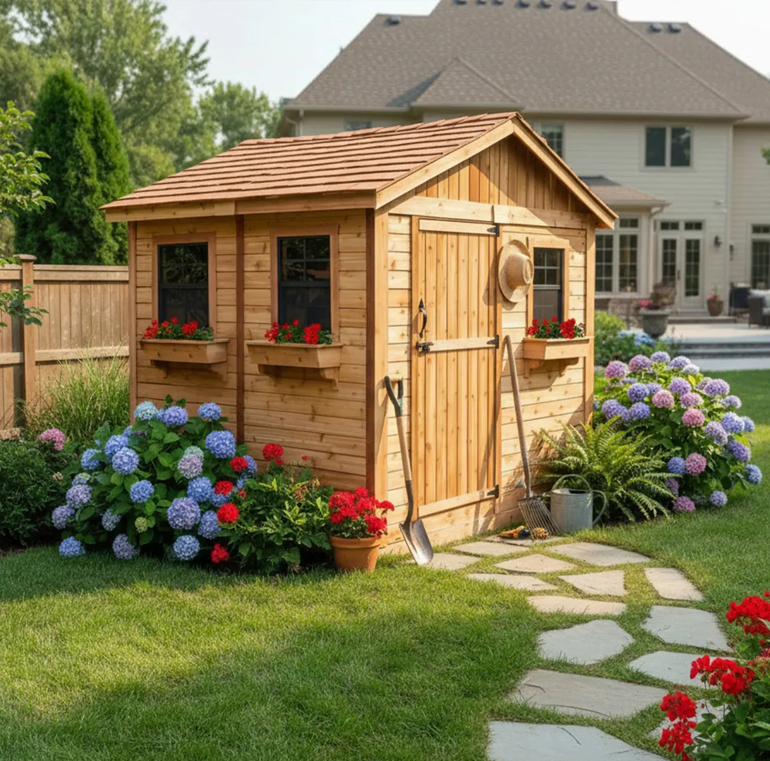 Outdoor Living Today 8x8 Western Red Cedar Gardener Shed with Cedar Roof