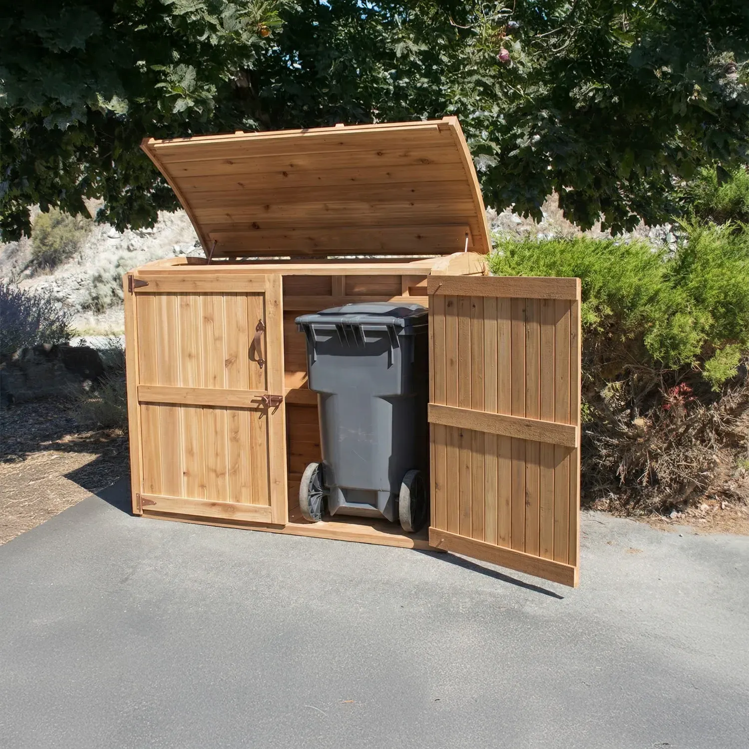 Outdoor Living Today 6x3 Western Red Cedar Oscar Waste Management Shed