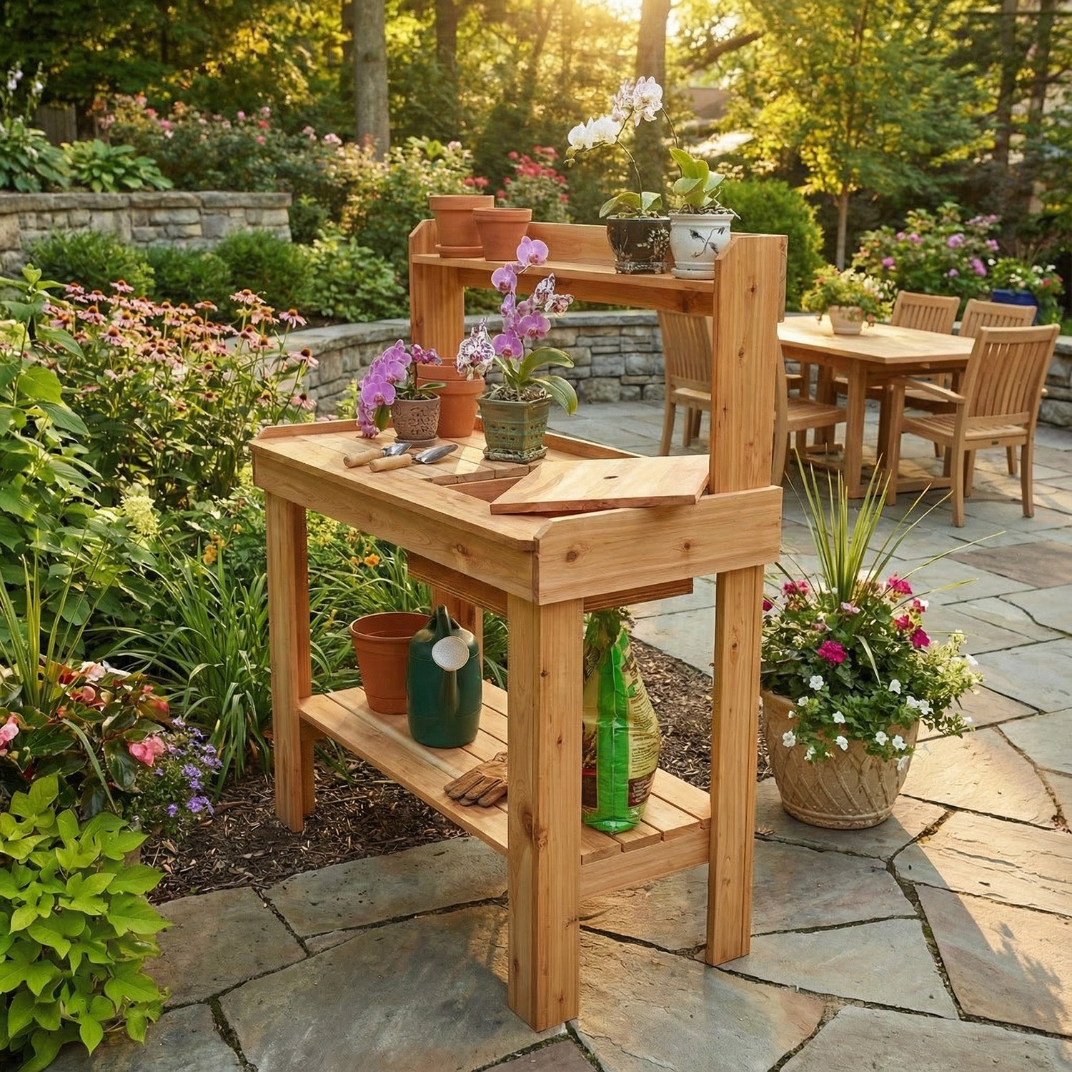 Outdoor Living Today 4x2 Western Red Cedar Potting Bench