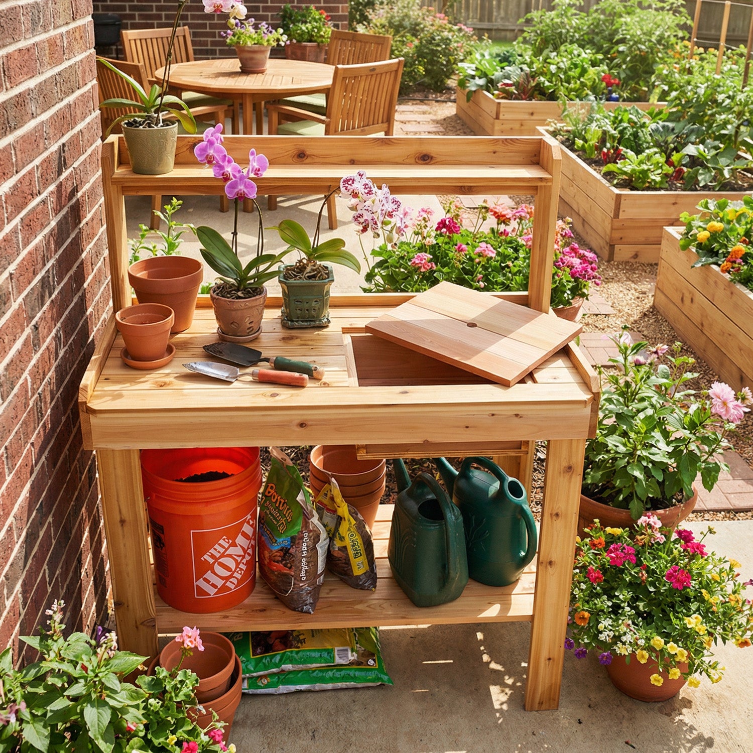 Outdoor Living Today 4x2 Western Red Cedar Potting Bench