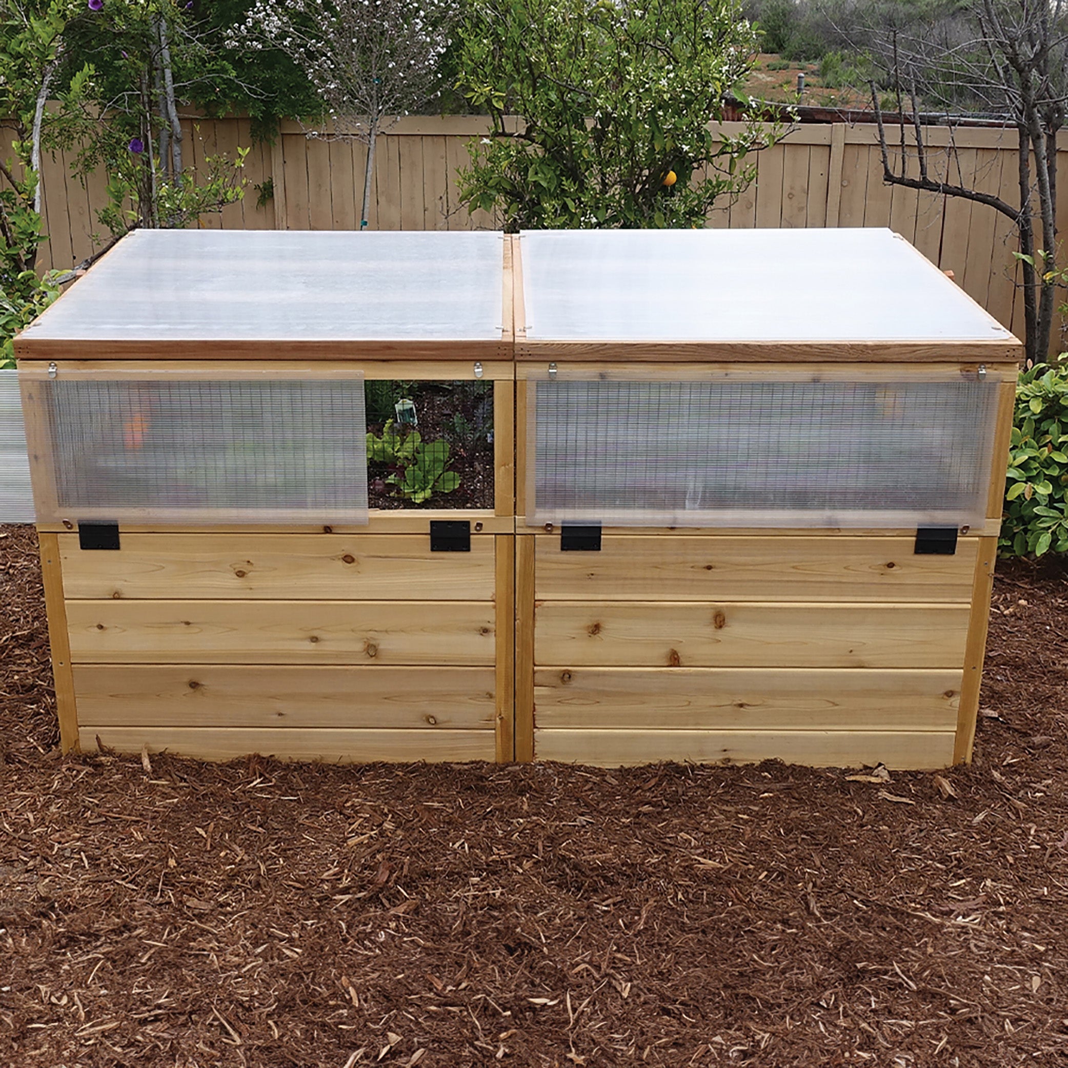 Outdoor Living Today 6x3 Western Red Cedar Raised Garden Bed with Mini Greenhouse