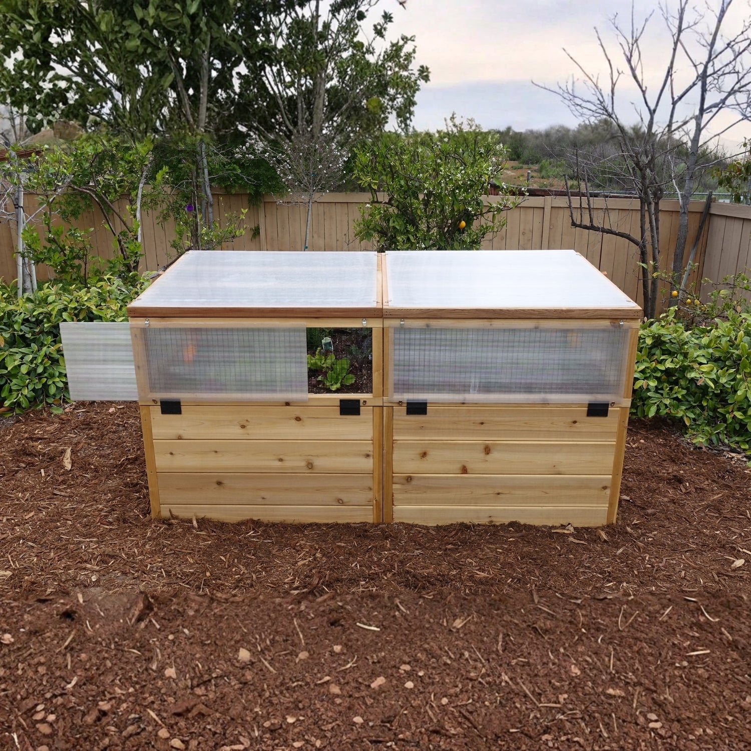 Outdoor Living Today 6x3 Western Red Cedar Raised Garden Bed with Mini Greenhouse