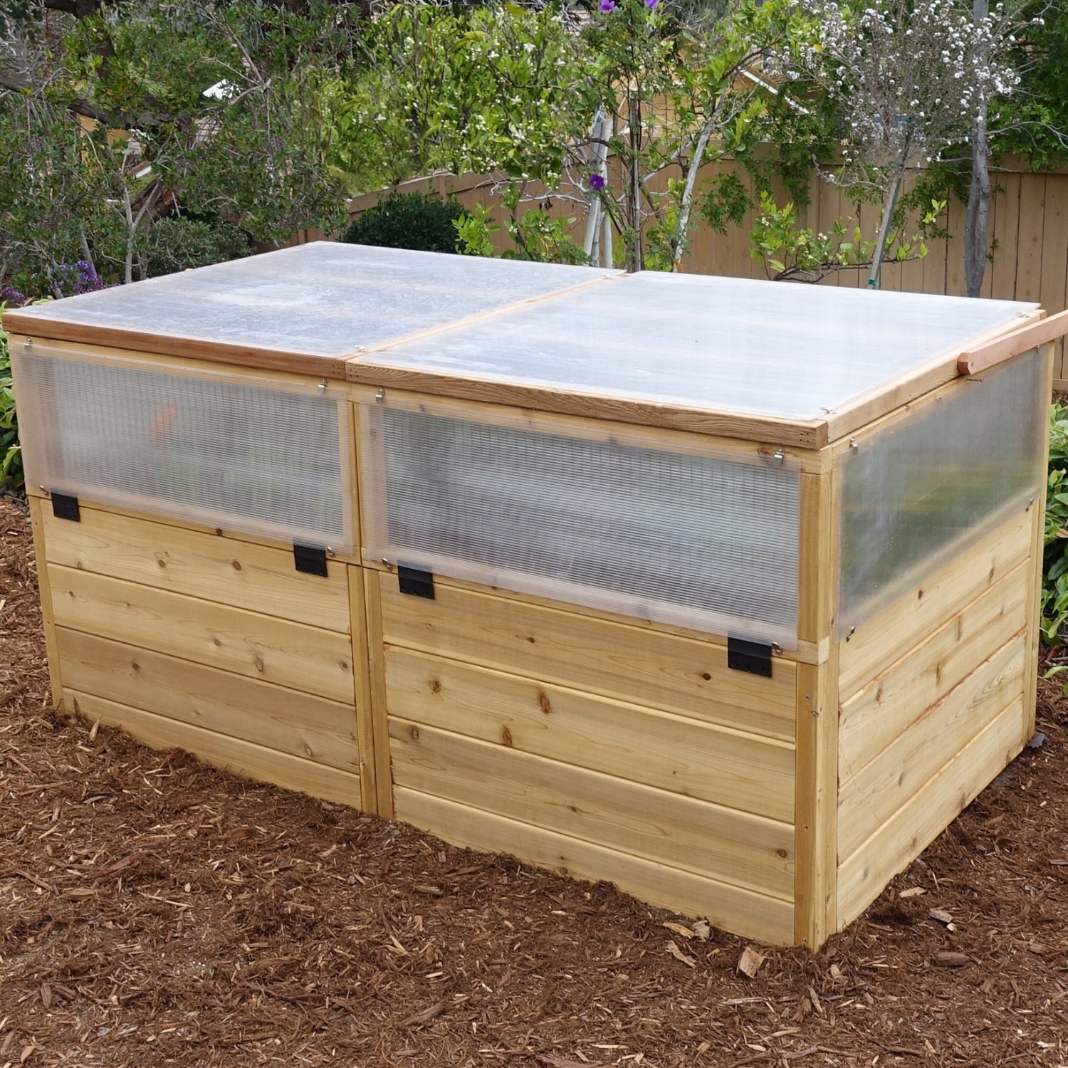 Outdoor Living Today 6x3 Western Red Cedar Raised Garden Bed with Mini Greenhouse