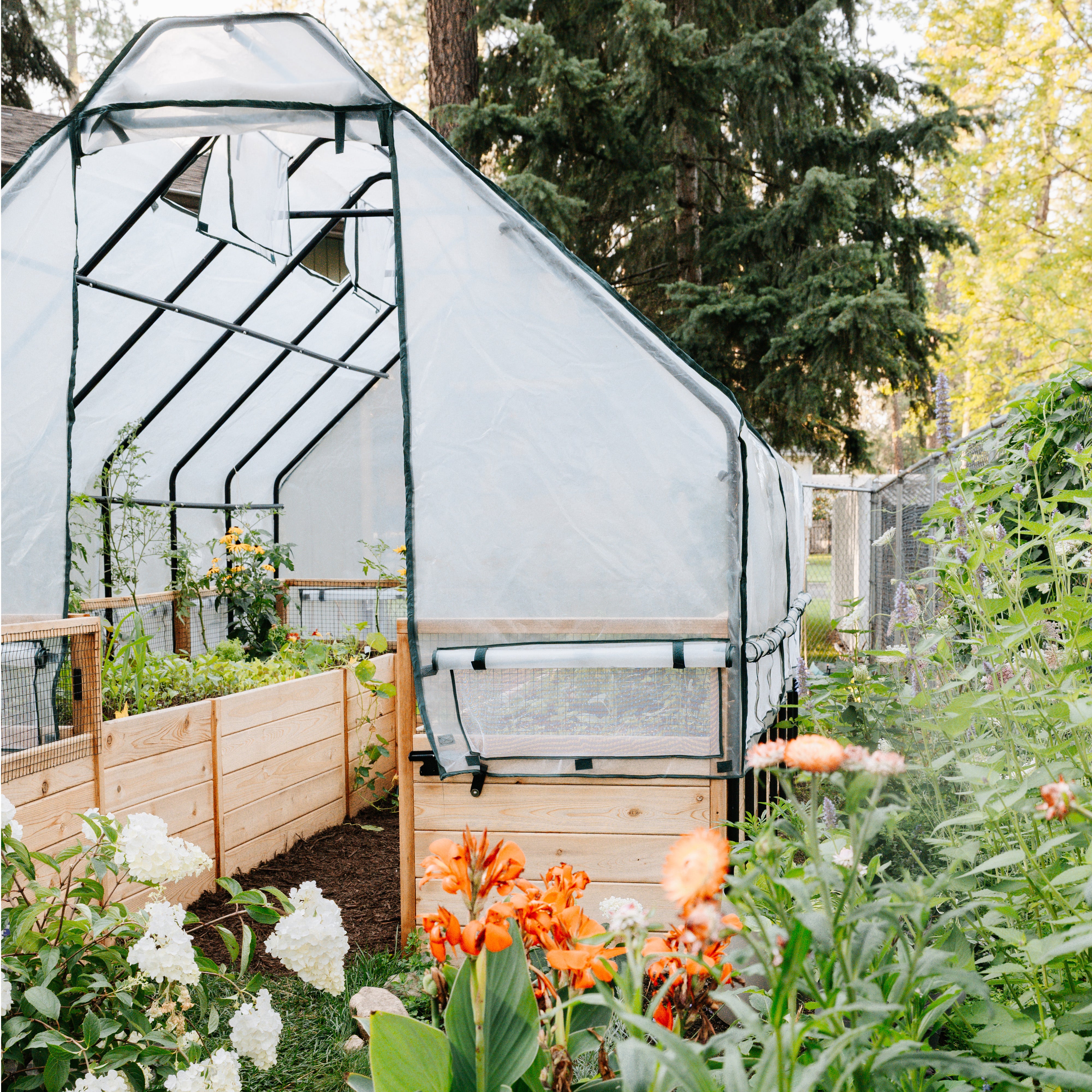 Outdoor Living Today 8x12 Western Red Cedar Raised Garden Bed Greenhouse Option