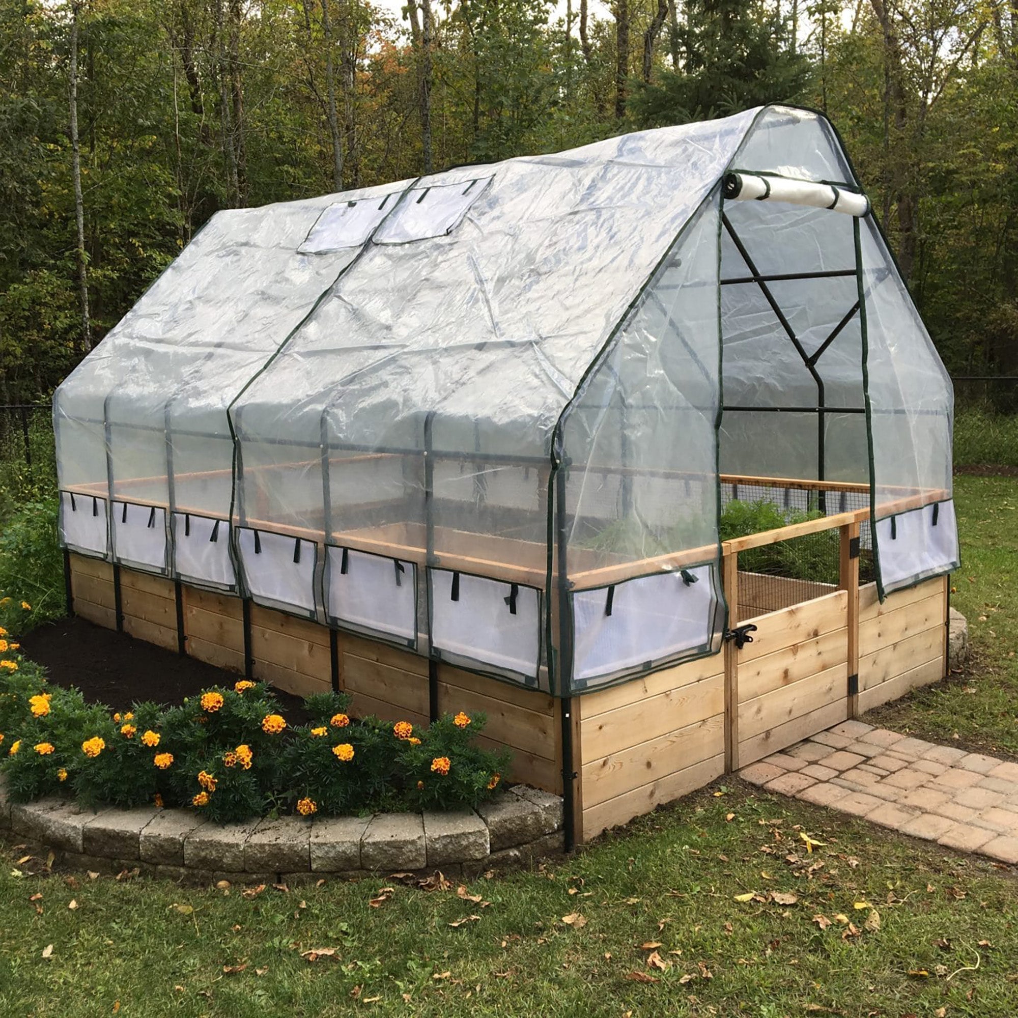 Outdoor Living Today 8x12 Western Red Cedar Raised Garden Bed Greenhouse Option