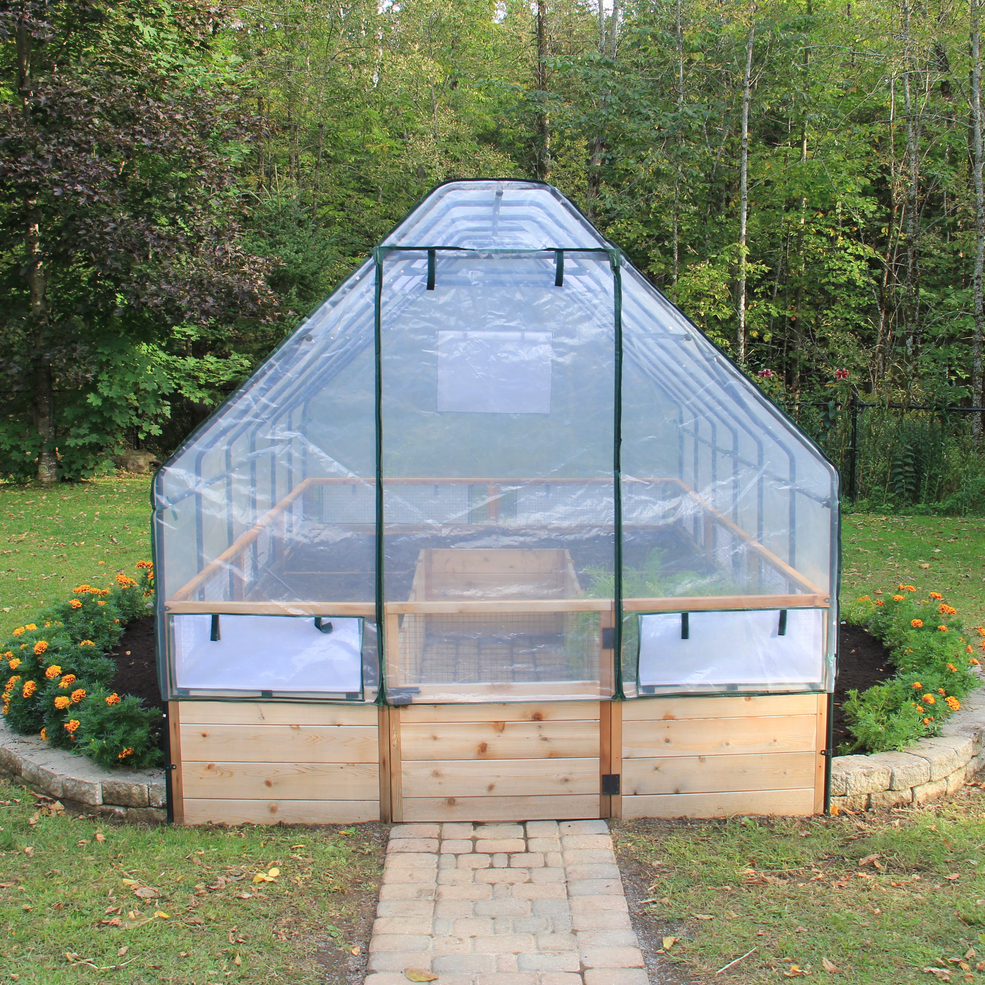 Outdoor Living Today 8x12 Western Red Cedar Raised Garden Bed Greenhouse Option